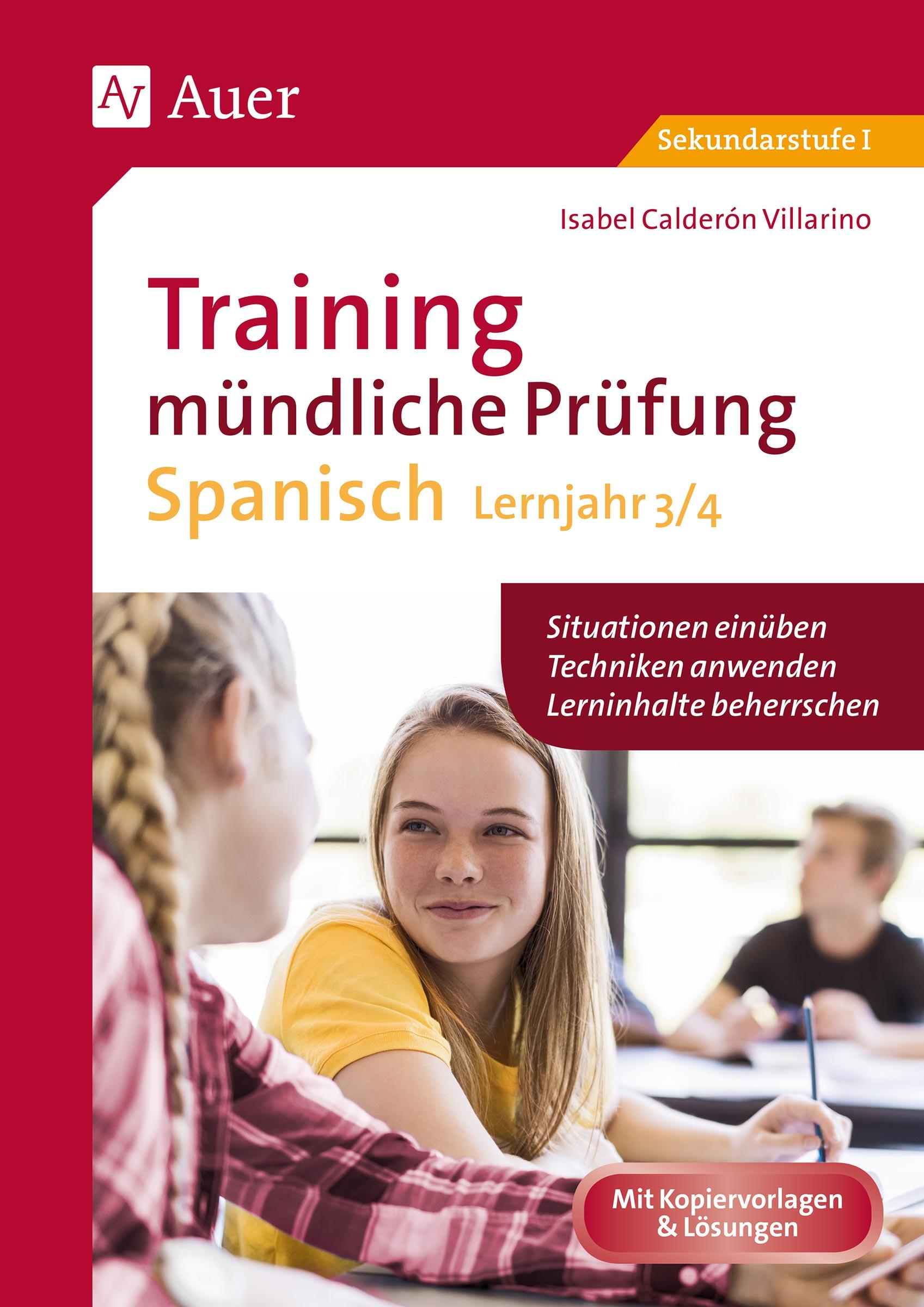 Vorderes Coverbild Training mündliche Prüfung Spanisch Lj. 3-4