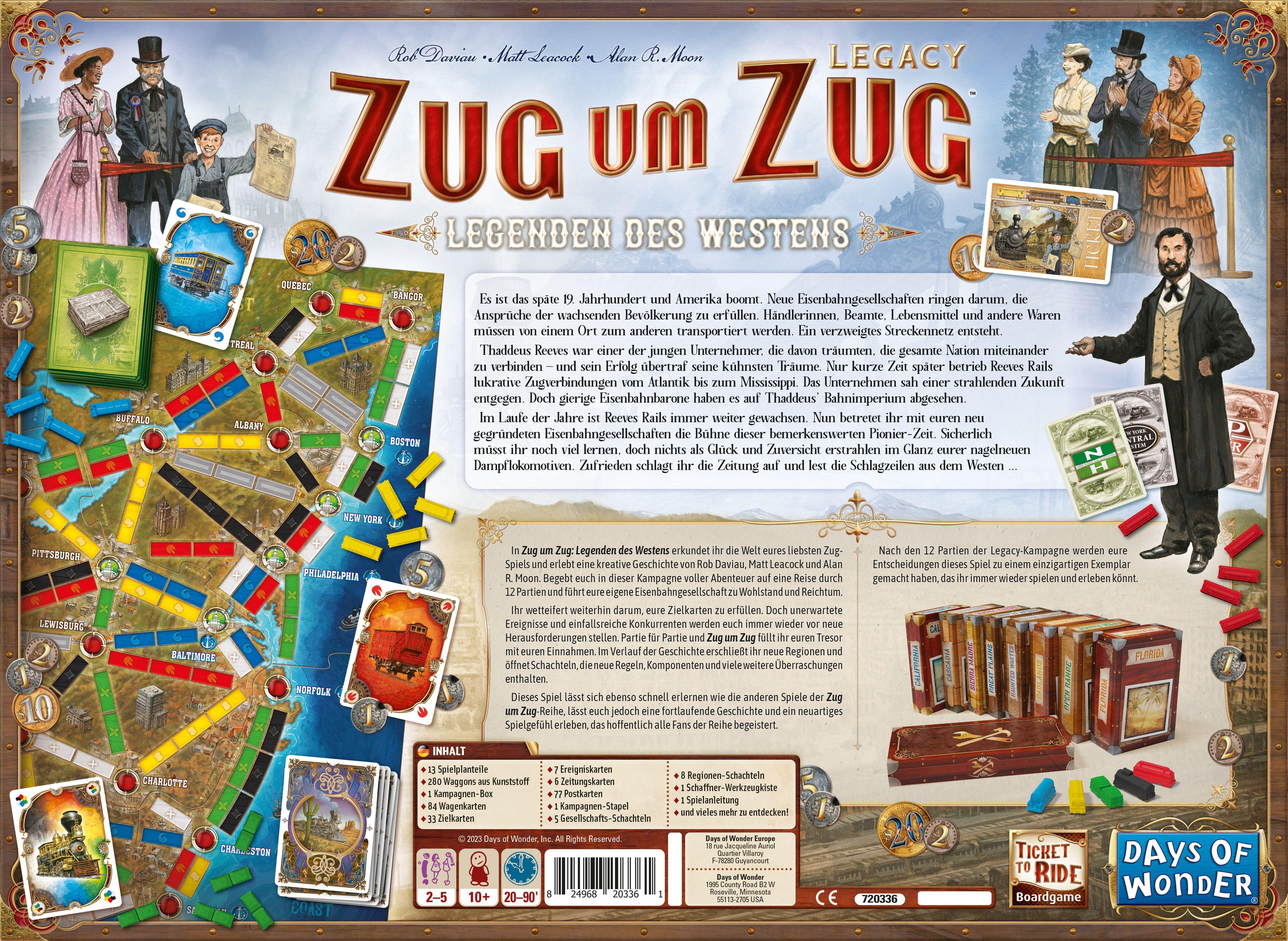 Beispielinhalt (Bild) Zug um Zug Legacy: Legenden des Westens