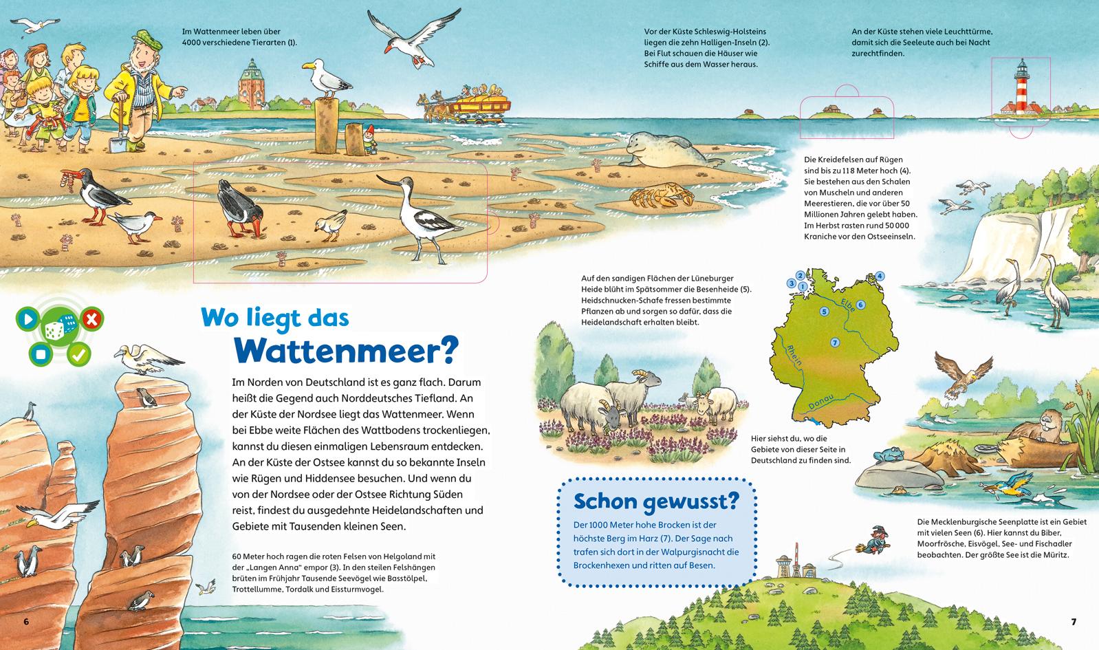 Beispielinhalt (Bild) BOOKii® Starter-Set WAS IST WAS Junior Entdecke Deutschland!