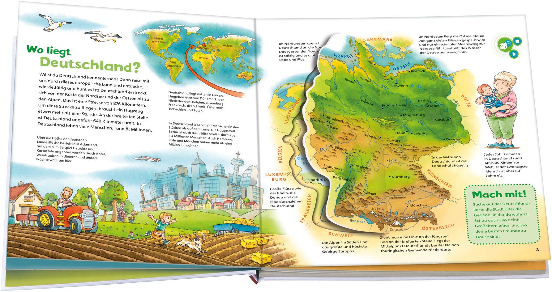 Beispielinhalt (Bild) BOOKii® Starter-Set WAS IST WAS Junior Entdecke Deutschland!