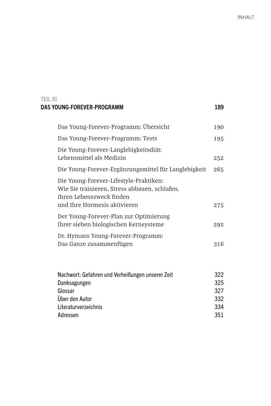 Beispielinhalt (Bild) Young Forever - auf ewig jung (deutsche Ausg.)