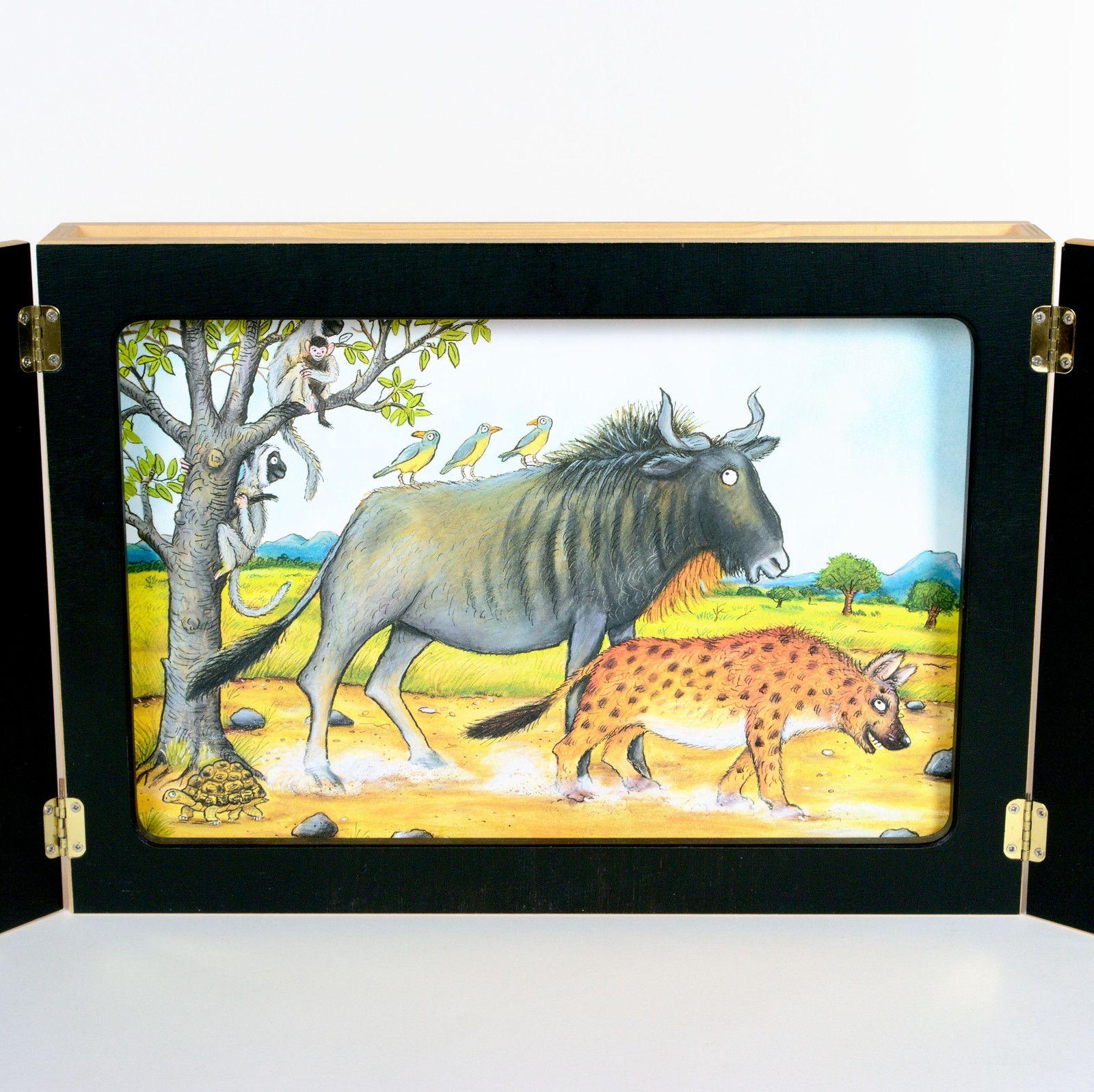 Beispielinhalt (Bild) Bilderbuchkarten 'Die hässlichen Fünf' von A. Scheffler und J. Donaldson