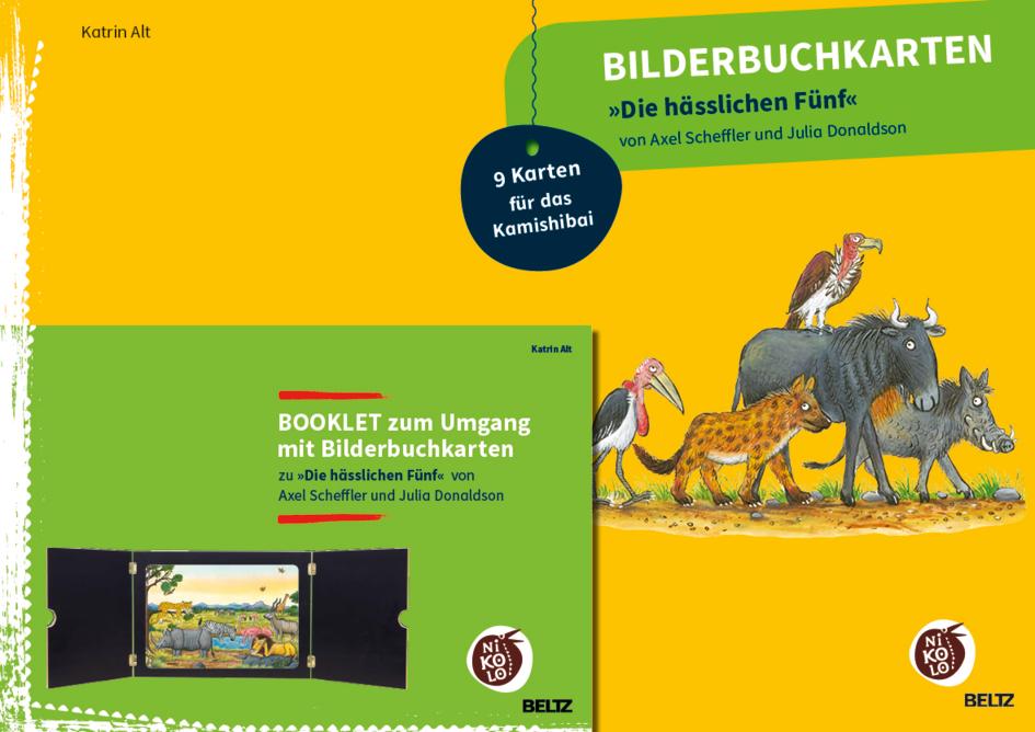 Vorderes Coverbild Bilderbuchkarten 'Die hässlichen Fünf' von A. Scheffler und J. Donaldson
