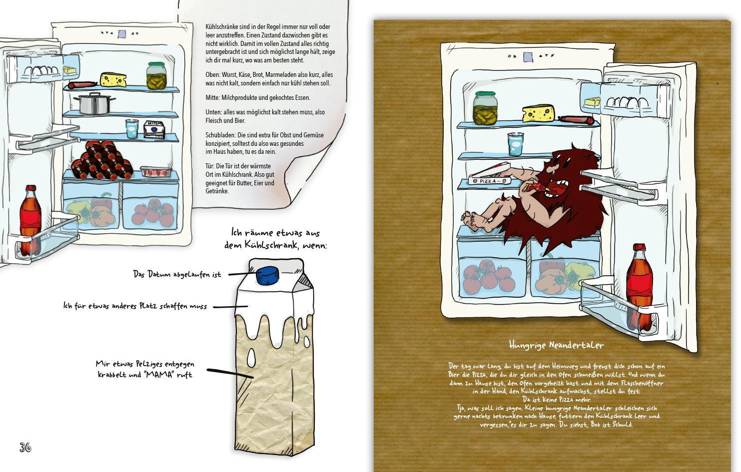 Beispielinhalt (Bild) The Caveman Inside. Der Survival-Guide für die erste eigene Wohnung.