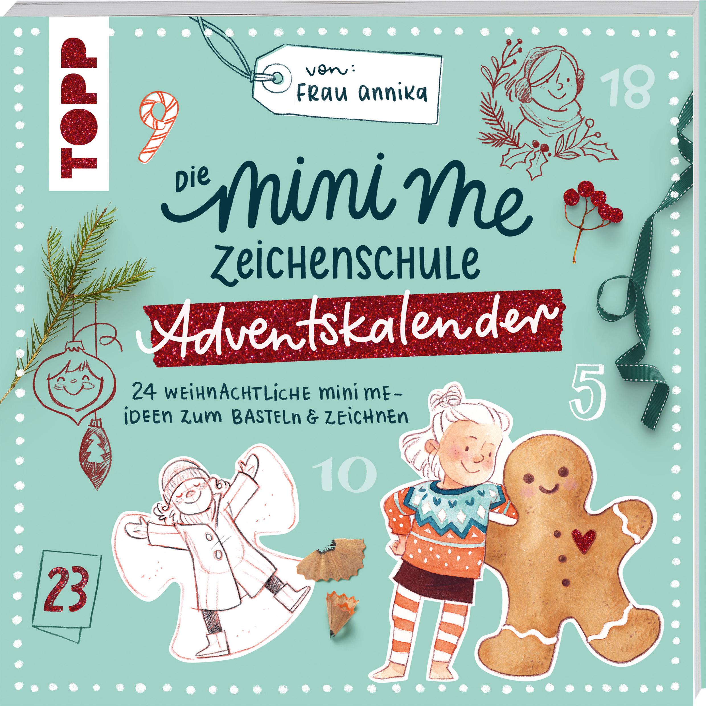 Vorderes Coverbild Die Mini me Zeichenschule Adventskalender von Frau Annika