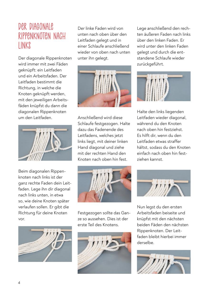 Beispielinhalt (Bild) Kreativ-Set Einfach Makramee. Mit Anleitungsbuch und Material