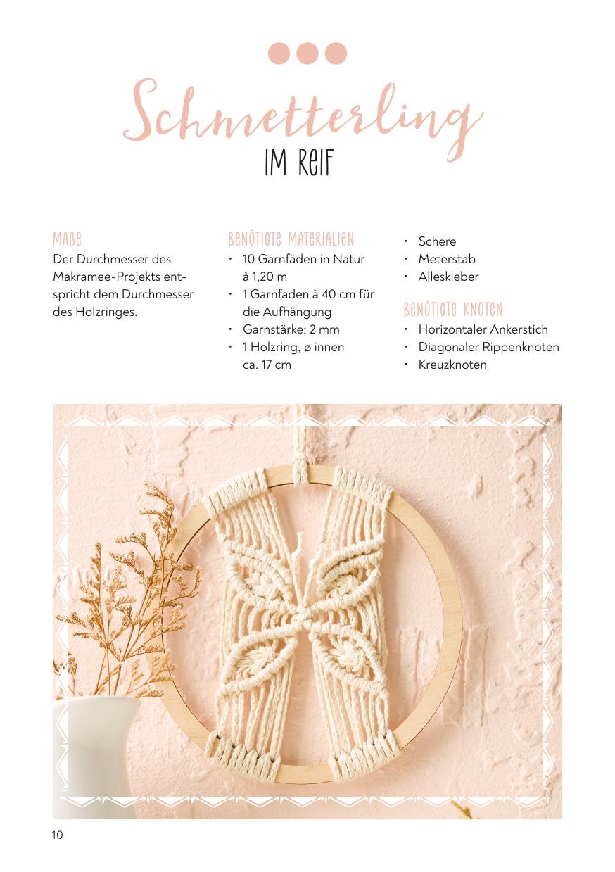 Beispielinhalt (Bild) Kreativ-Set Einfach Makramee. Mit Anleitungsbuch und Material