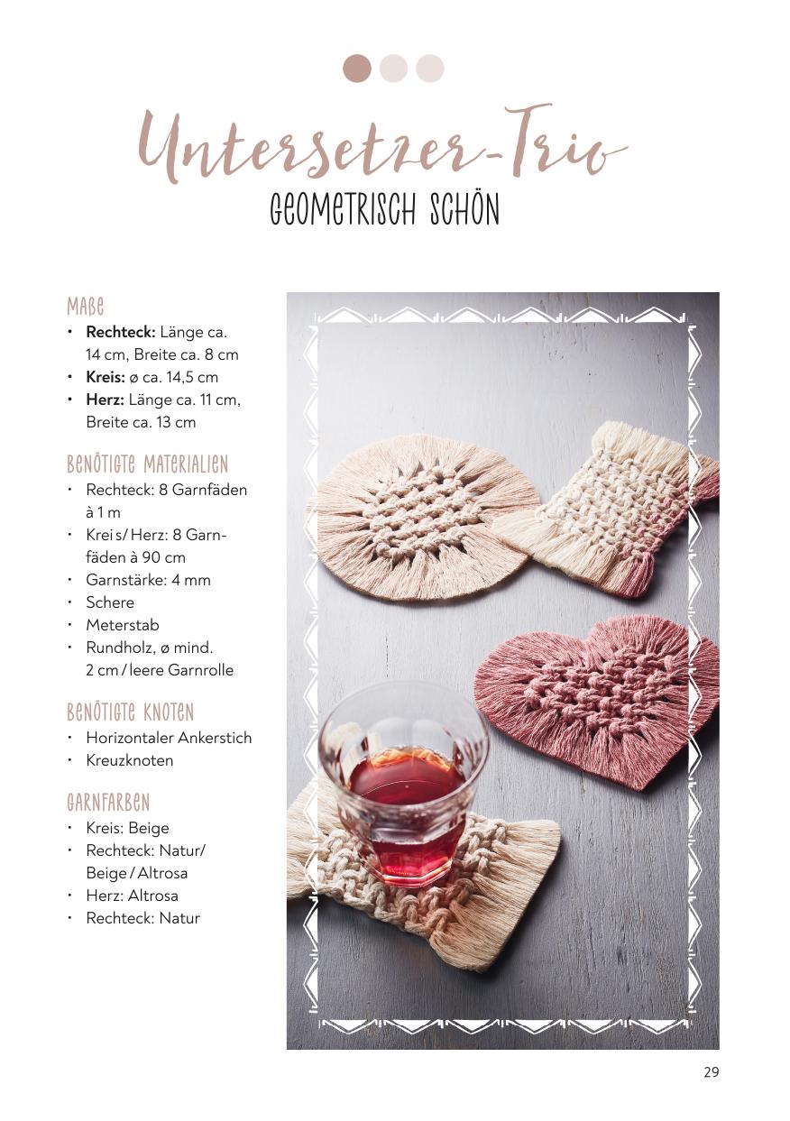 Beispielinhalt (Bild) Kreativ-Set Einfach Makramee. Mit Anleitungsbuch und Material