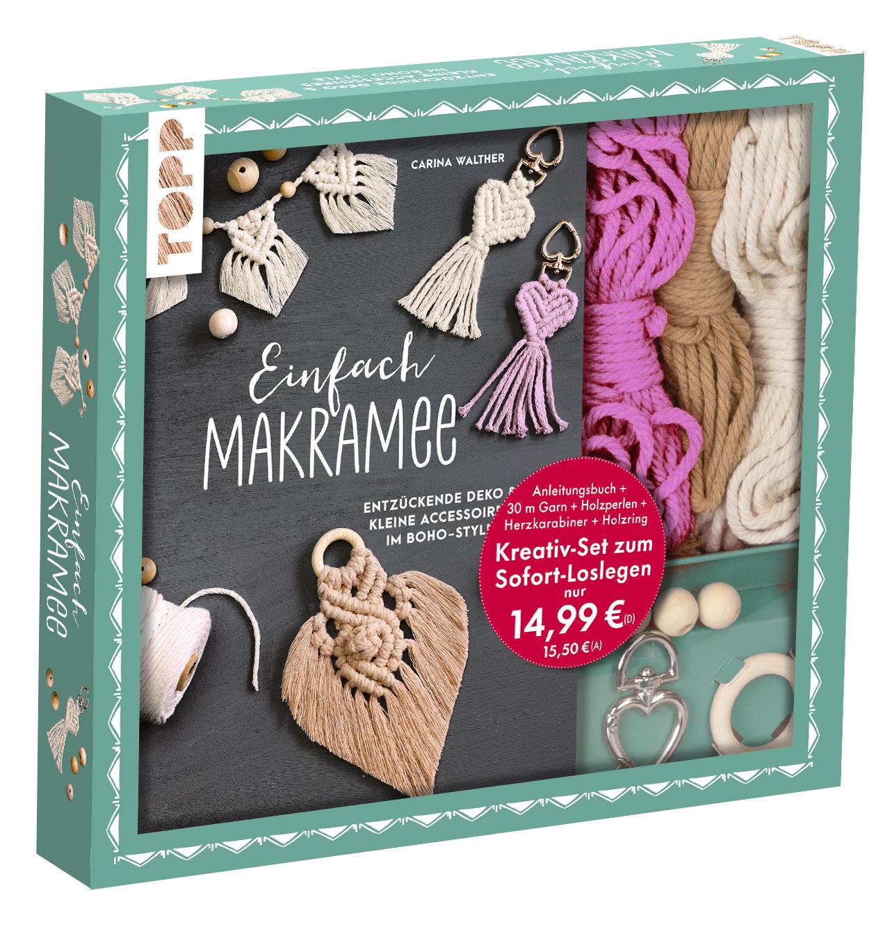 Vorderes Coverbild Kreativ-Set Einfach Makramee. Mit Anleitungsbuch und Material