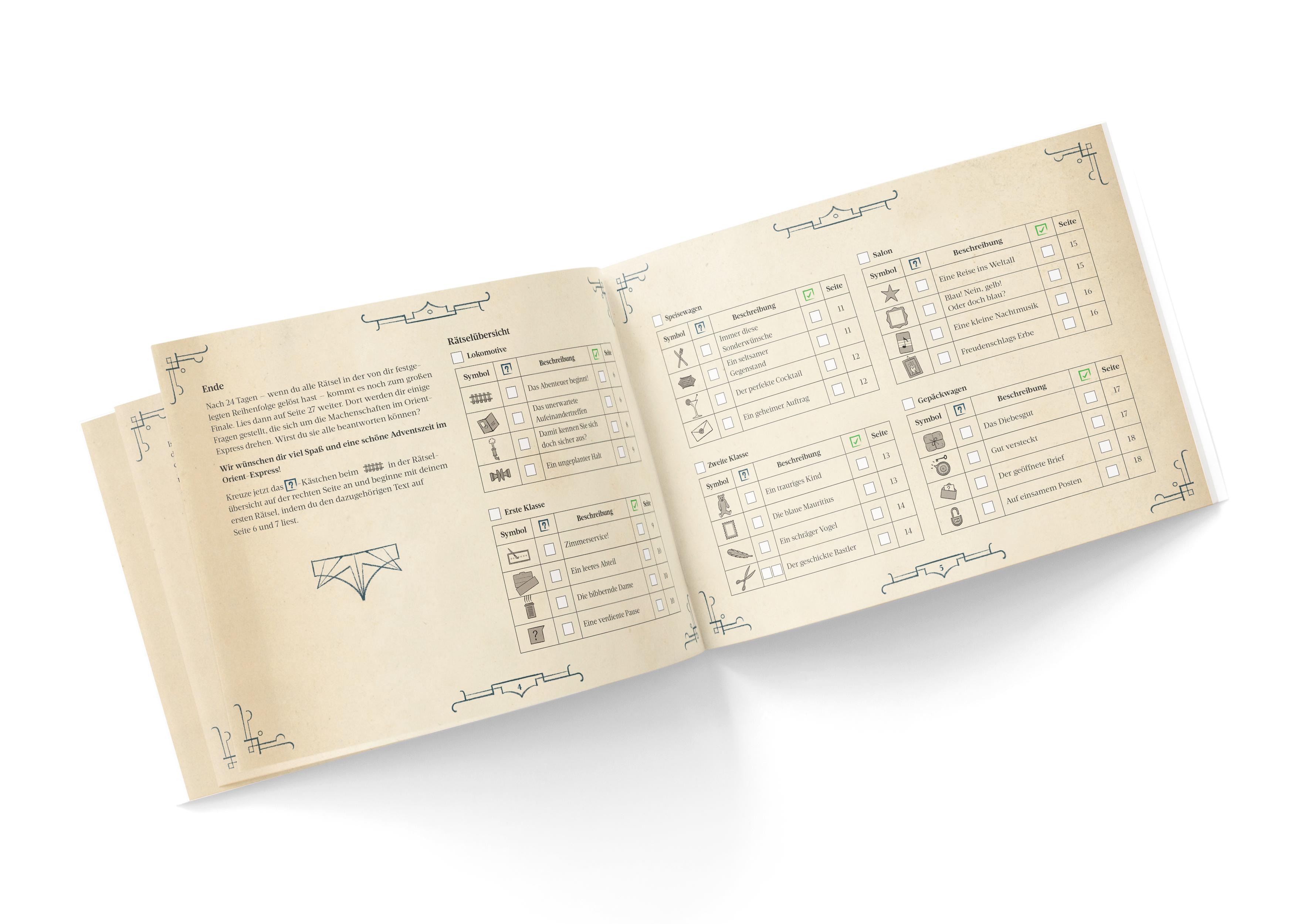Beispielinhalt (Bild) Jagd durch den Orient-Express - Rätsel-Adventskalender