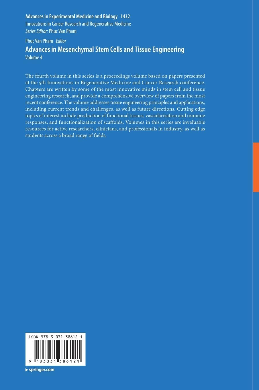 Rückseitencover Advances in Mesenchymal Stem Cells and Tissue Engineering