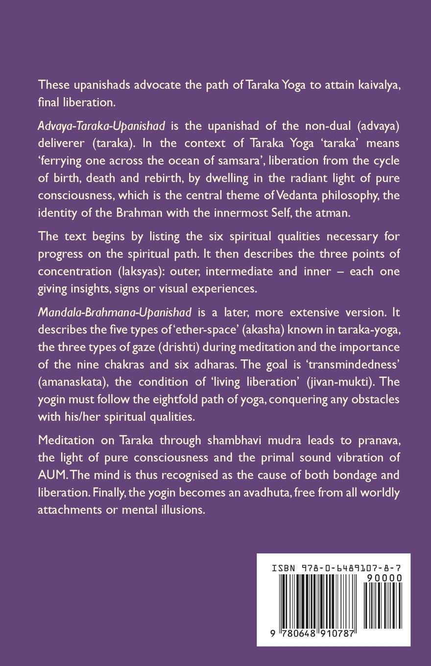 Rückseitencover Advayataraka Upanishad Mandalabrahmana Upanishad