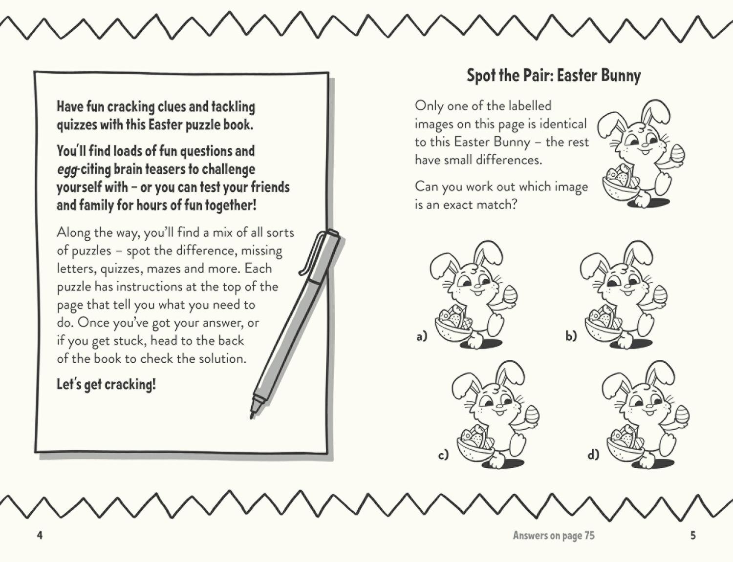 Beispielinhalt (Bild) Amazing Easter Puzzles and Quizzes