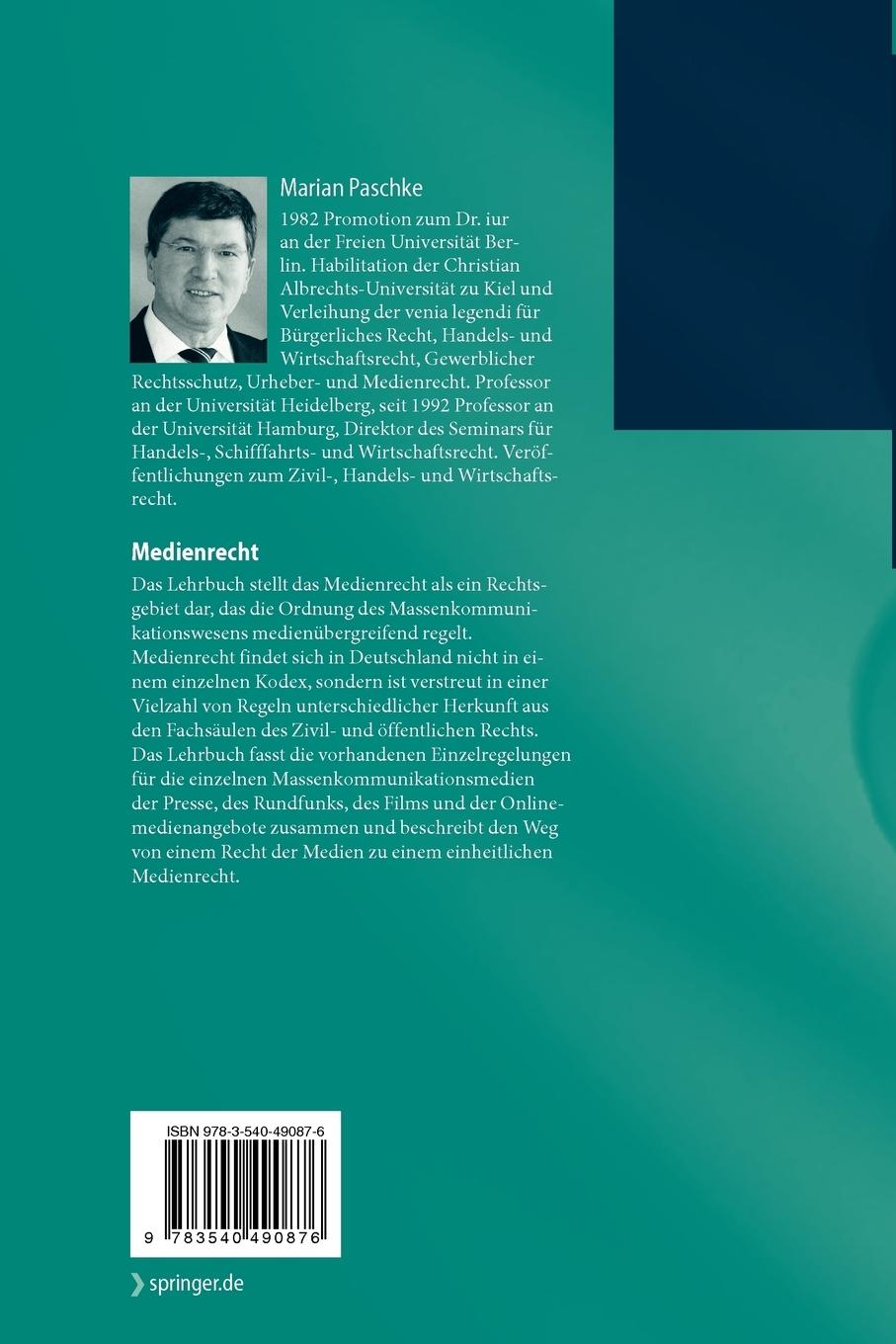 Rückseitencover Medienrecht