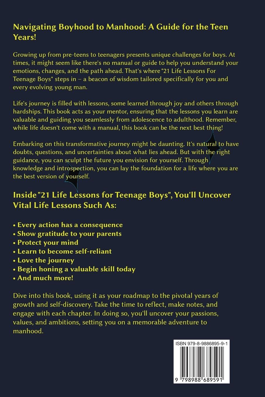 Rückseitencover 21 Life Lessons For Teenage Boys