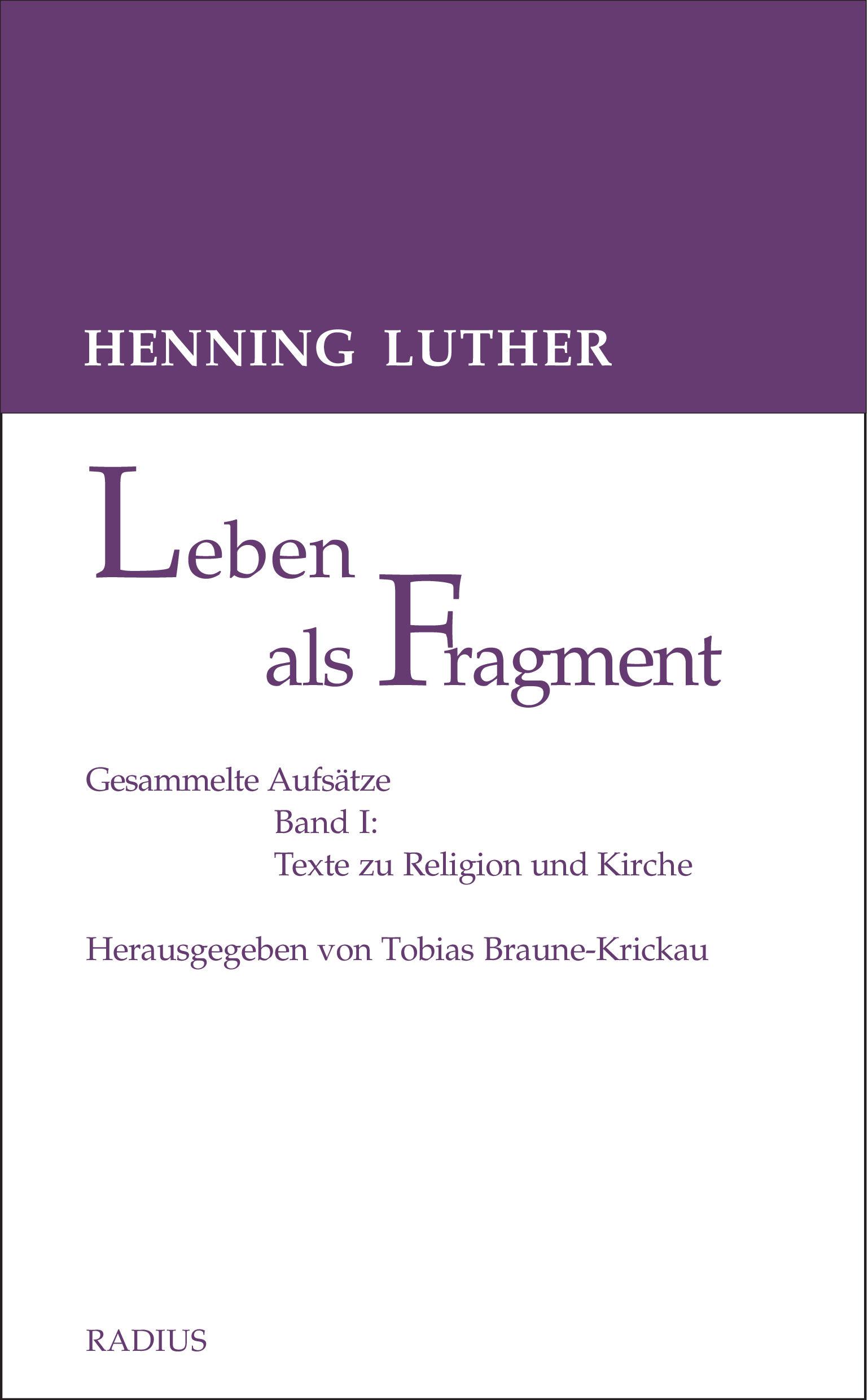Vorderes Coverbild Leben als Fragment, Band 1