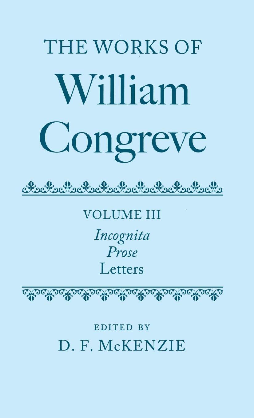 Vorderes Coverbild WORKS OF WILLIAM CONGREVE VOL 3 C
