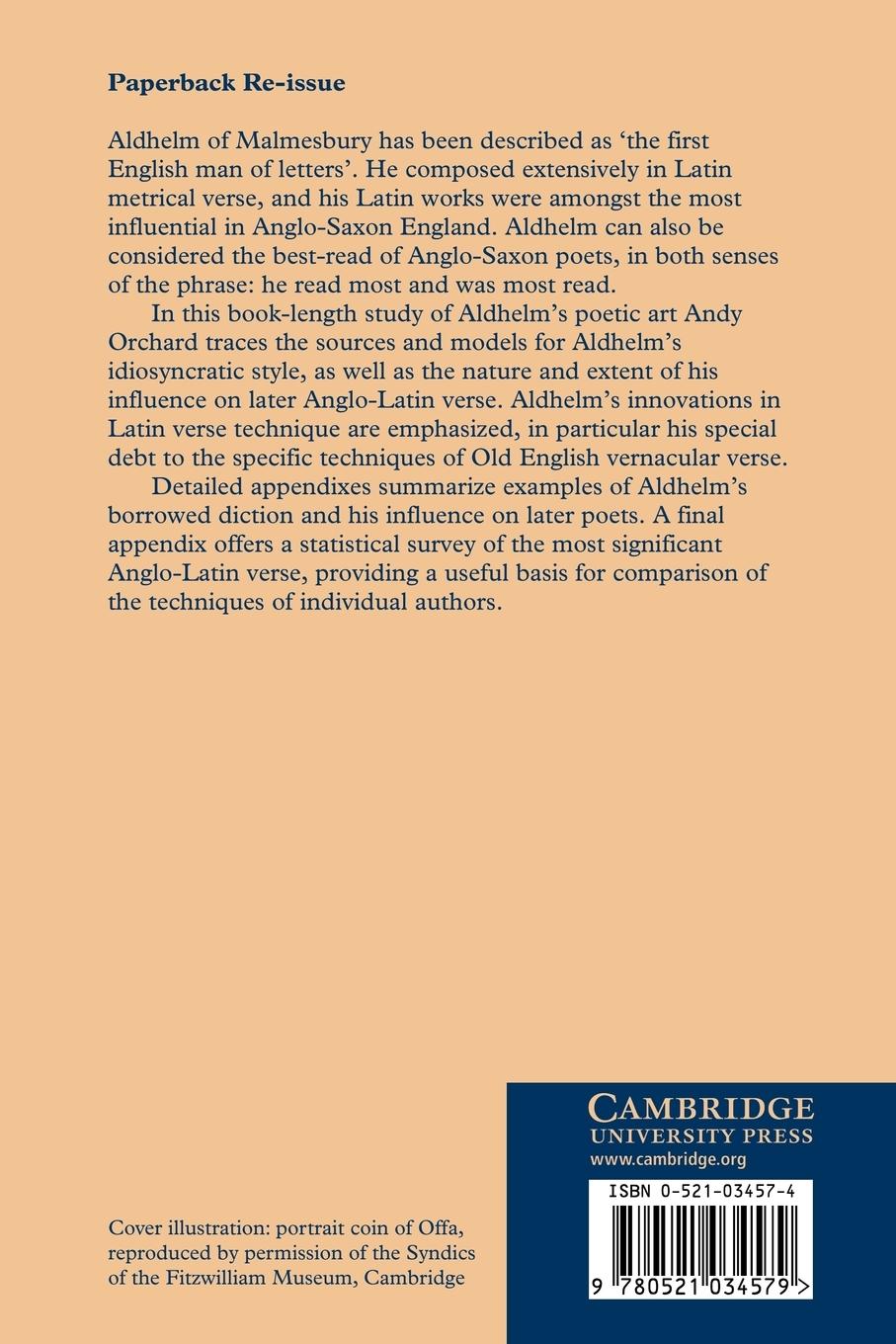 Rückseitencover The Poetic Art of Aldhelm