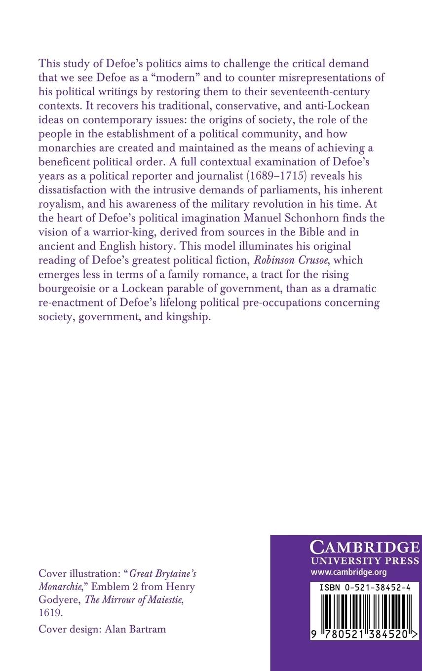 Rückseitencover Defoe's Politics