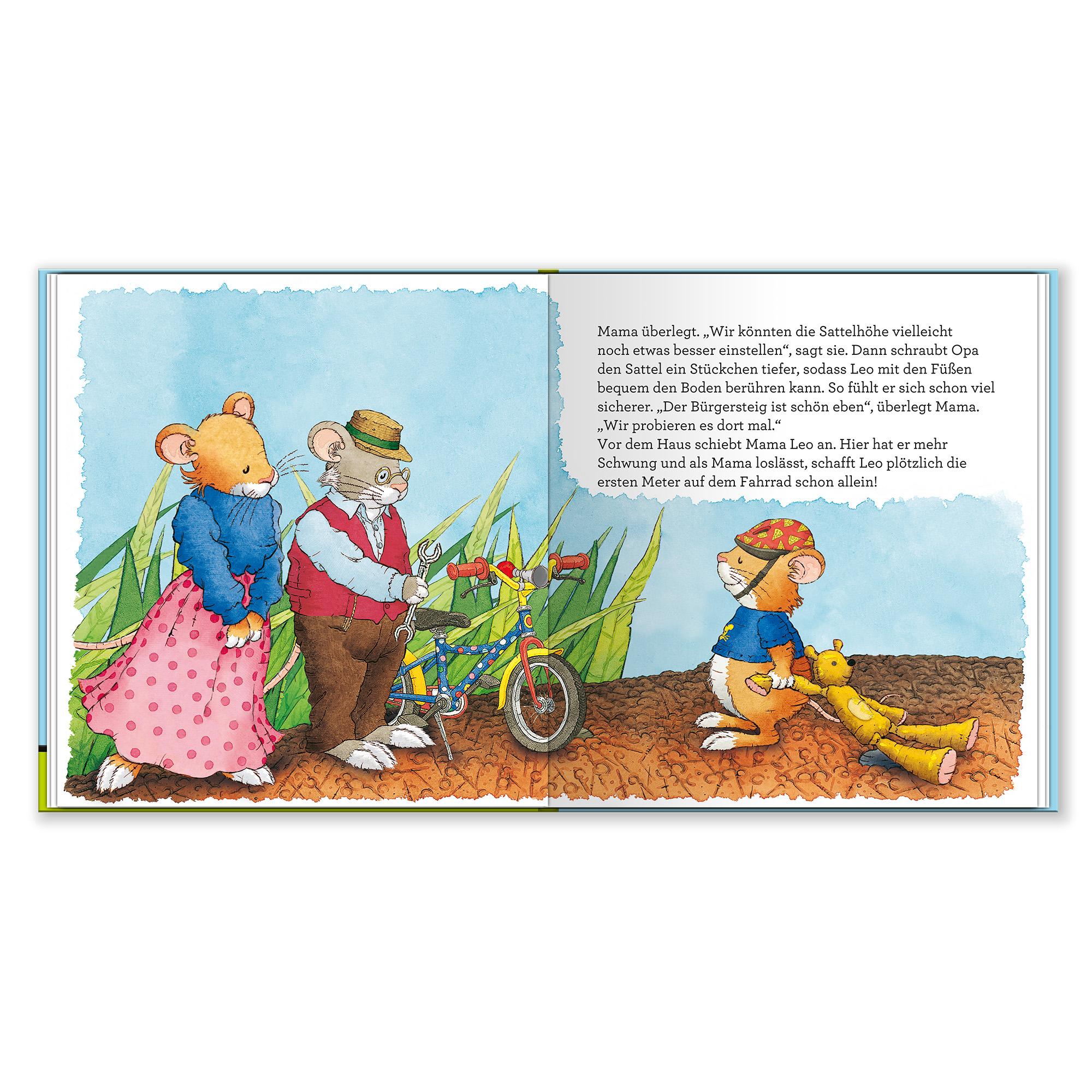 Beispielinhalt (Bild) Leo Lausemaus lernt Rad fahren