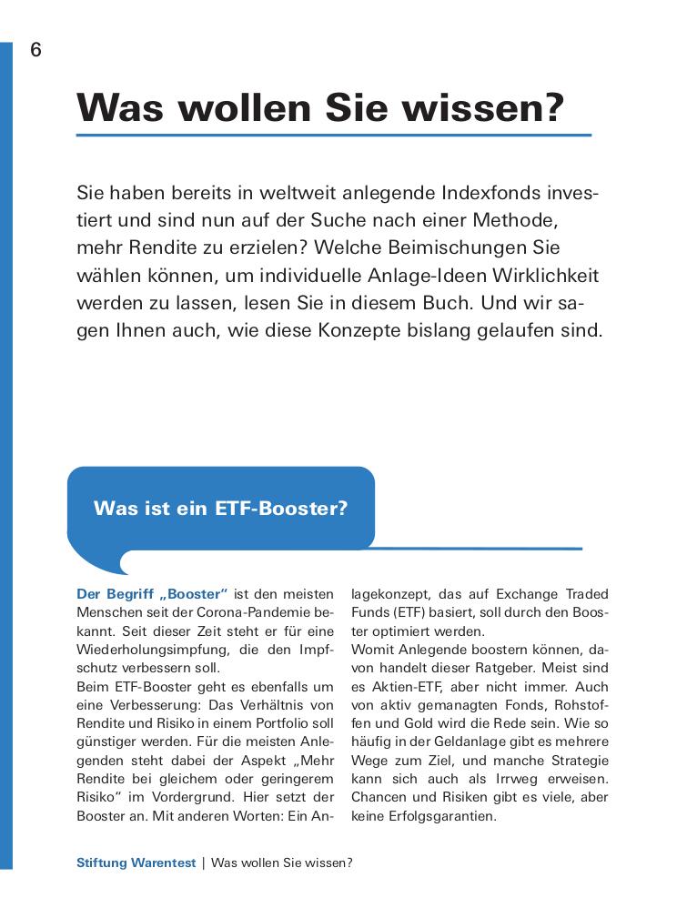 Beispielinhalt (Bild) Der ETF-Booster für Ihre Geldanlage