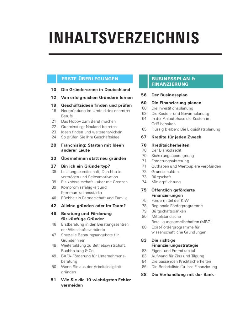 Beispielinhalt (Bild) Existenzgründung