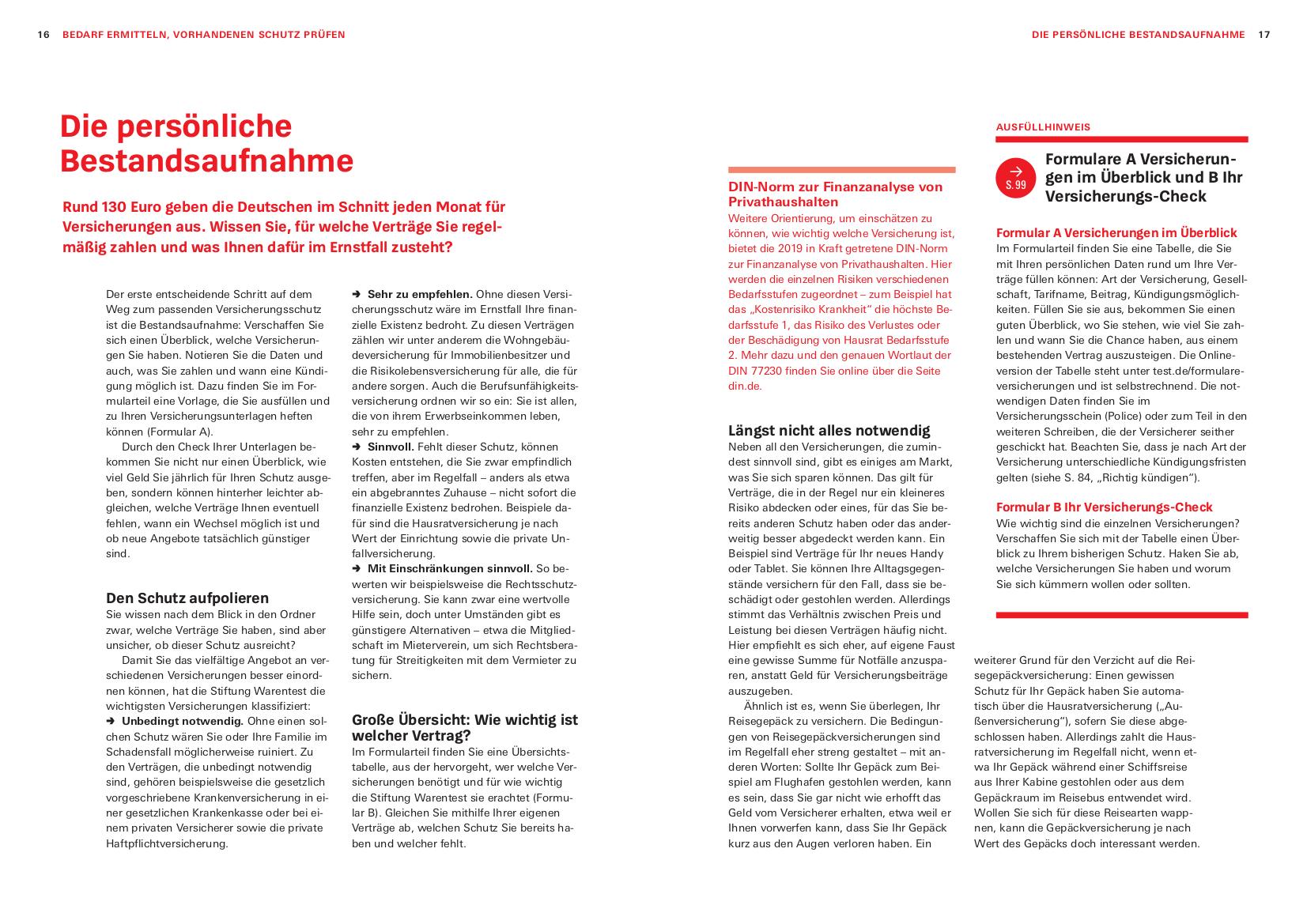Beispielinhalt (Bild) Das Versicherungs-Set