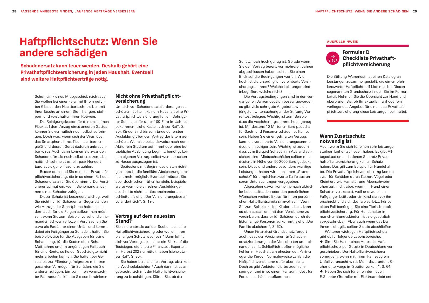 Beispielinhalt (Bild) Das Versicherungs-Set