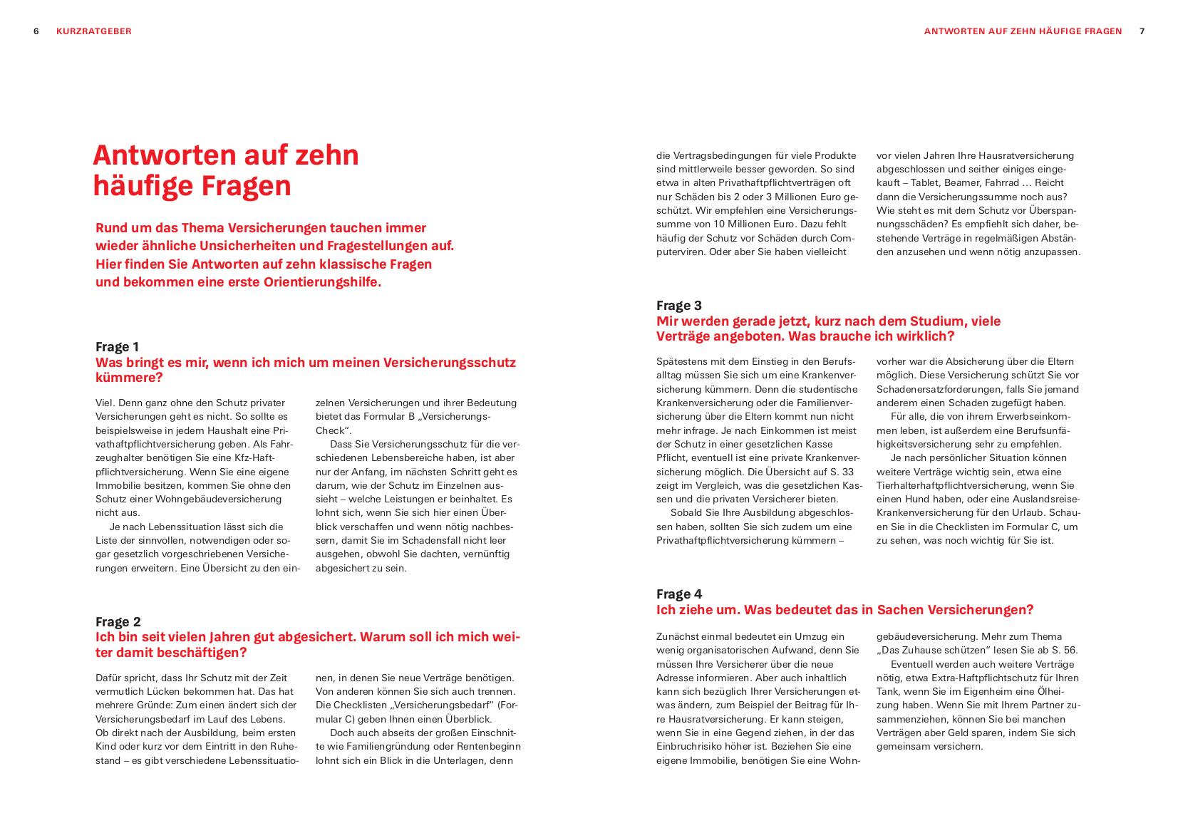 Beispielinhalt (Bild) Das Versicherungs-Set