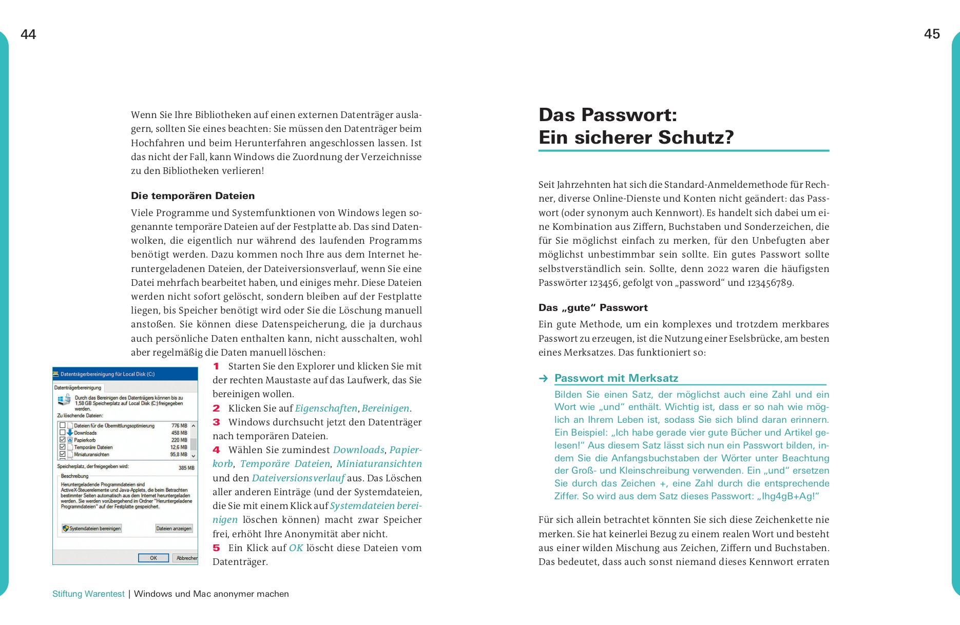 Beispielinhalt (Bild) Spurlos im Internet