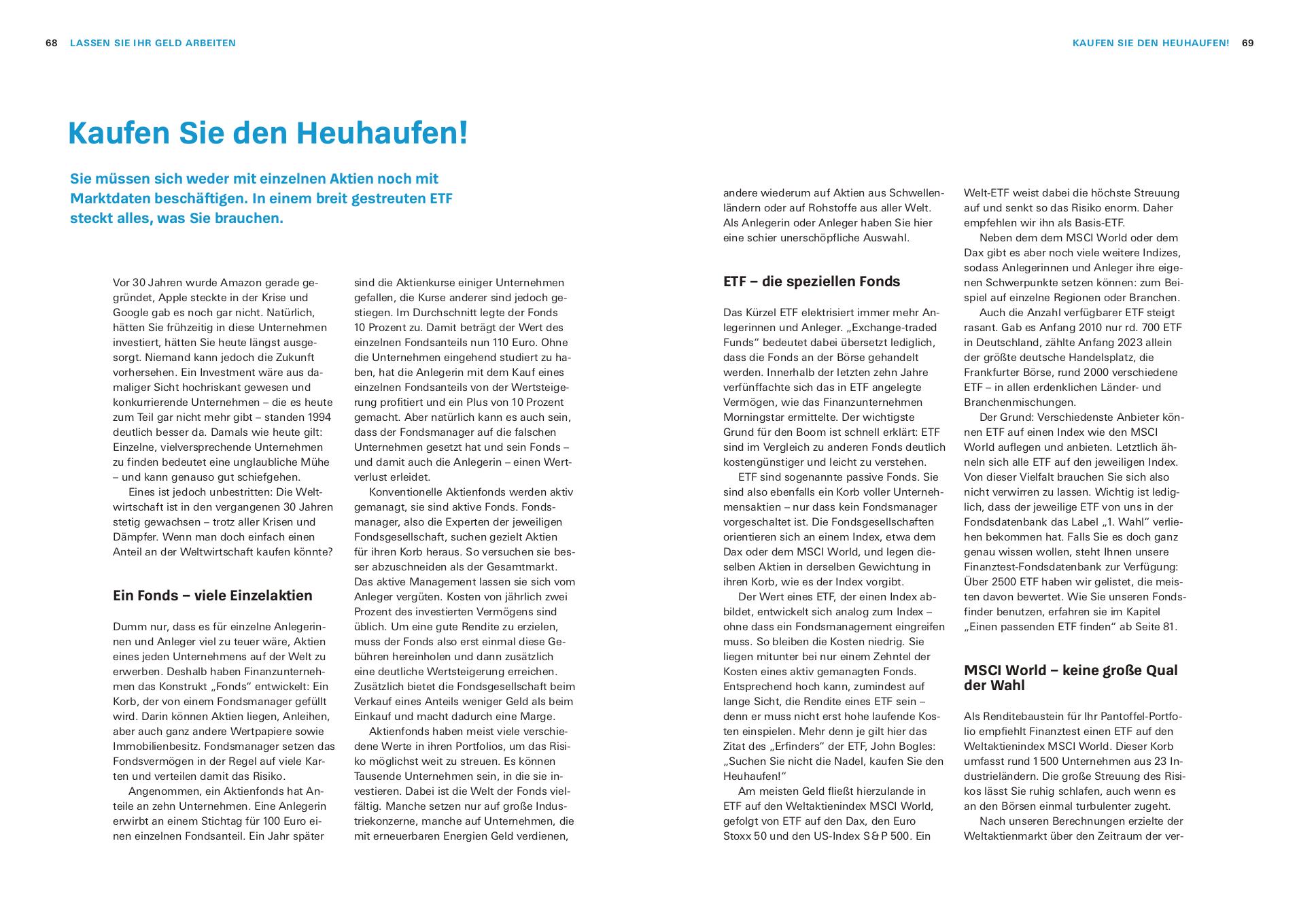 Beispielinhalt (Bild) Das Geldanlage-Set