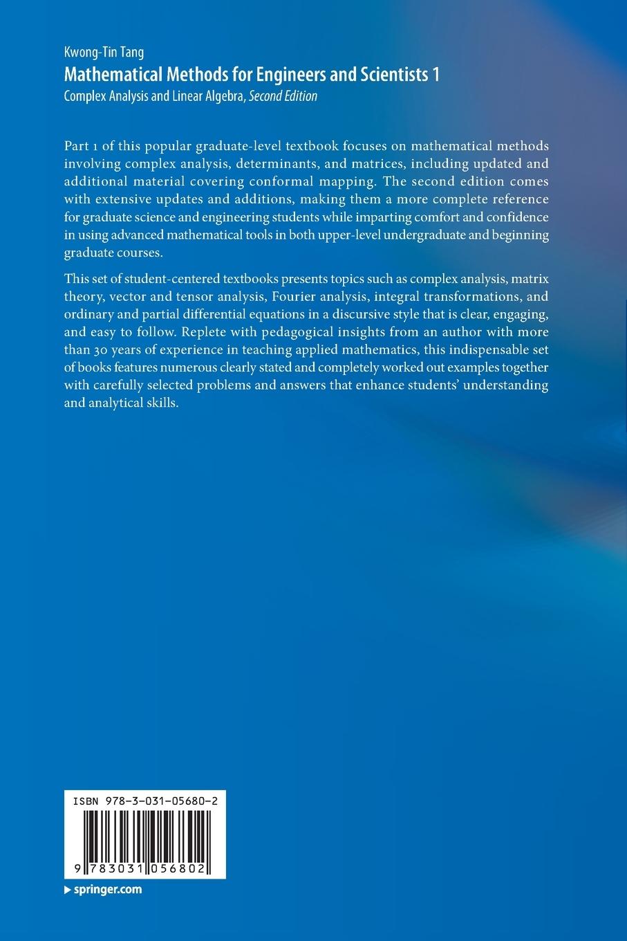 Rückseitencover Mathematical Methods for Engineers and Scientists 1