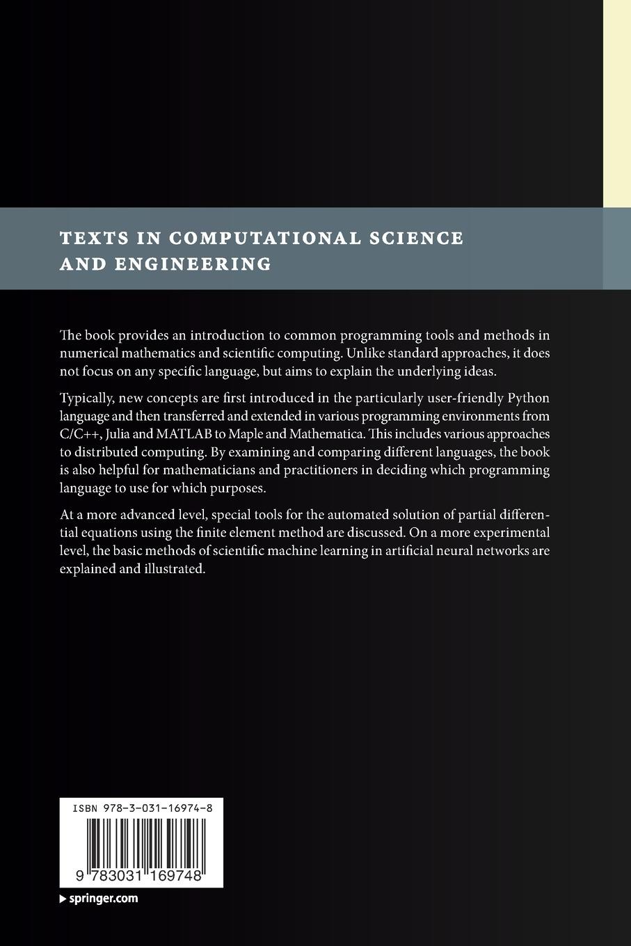 Rückseitencover Introduction to the Tools of Scientific Computing