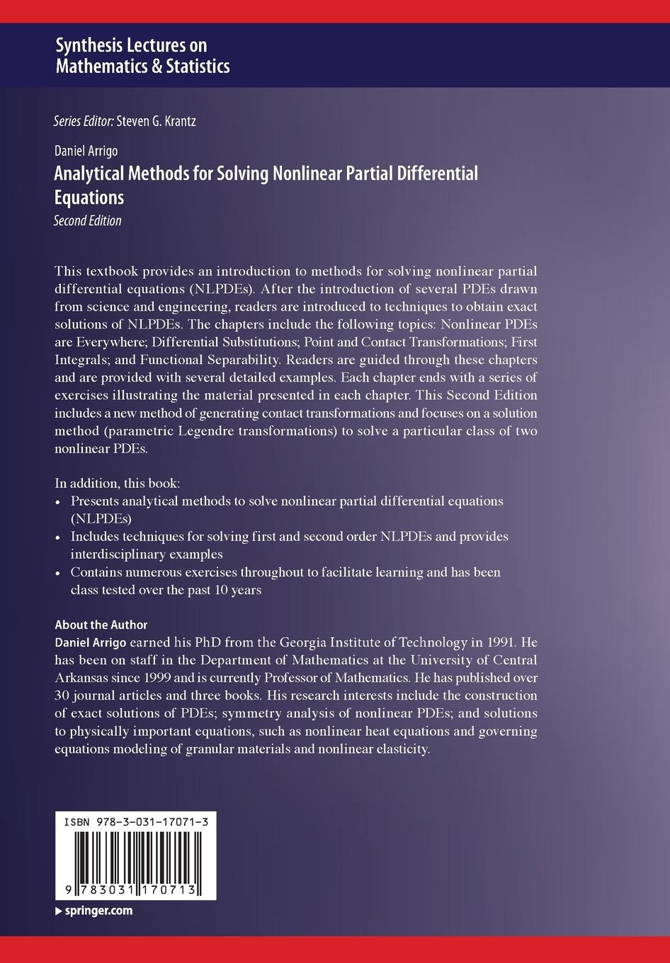Rückseitencover Analytical Methods for Solving Nonlinear Partial Differential Equations