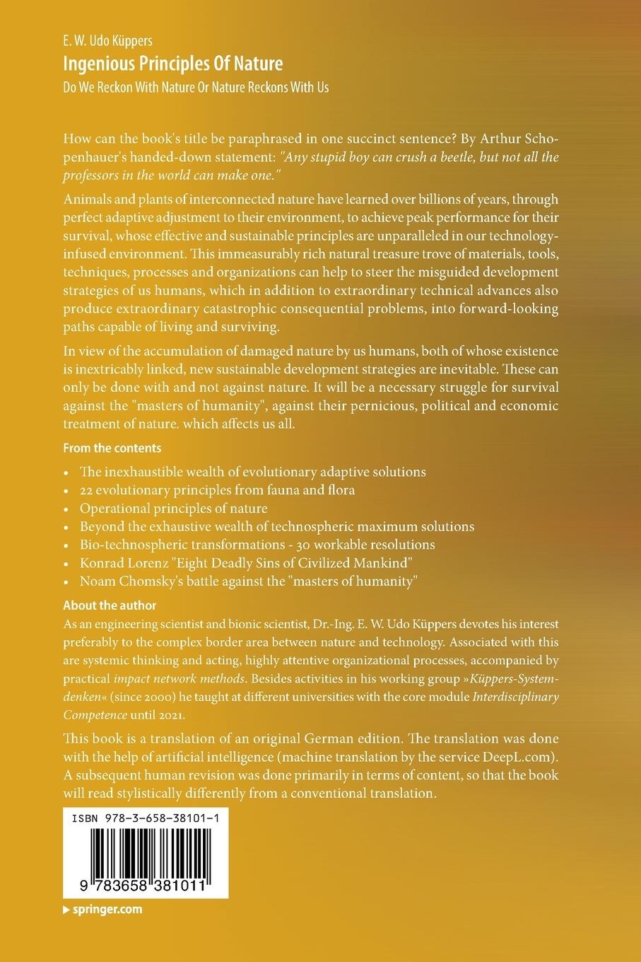 Rückseitencover Ingenious Principles of Nature