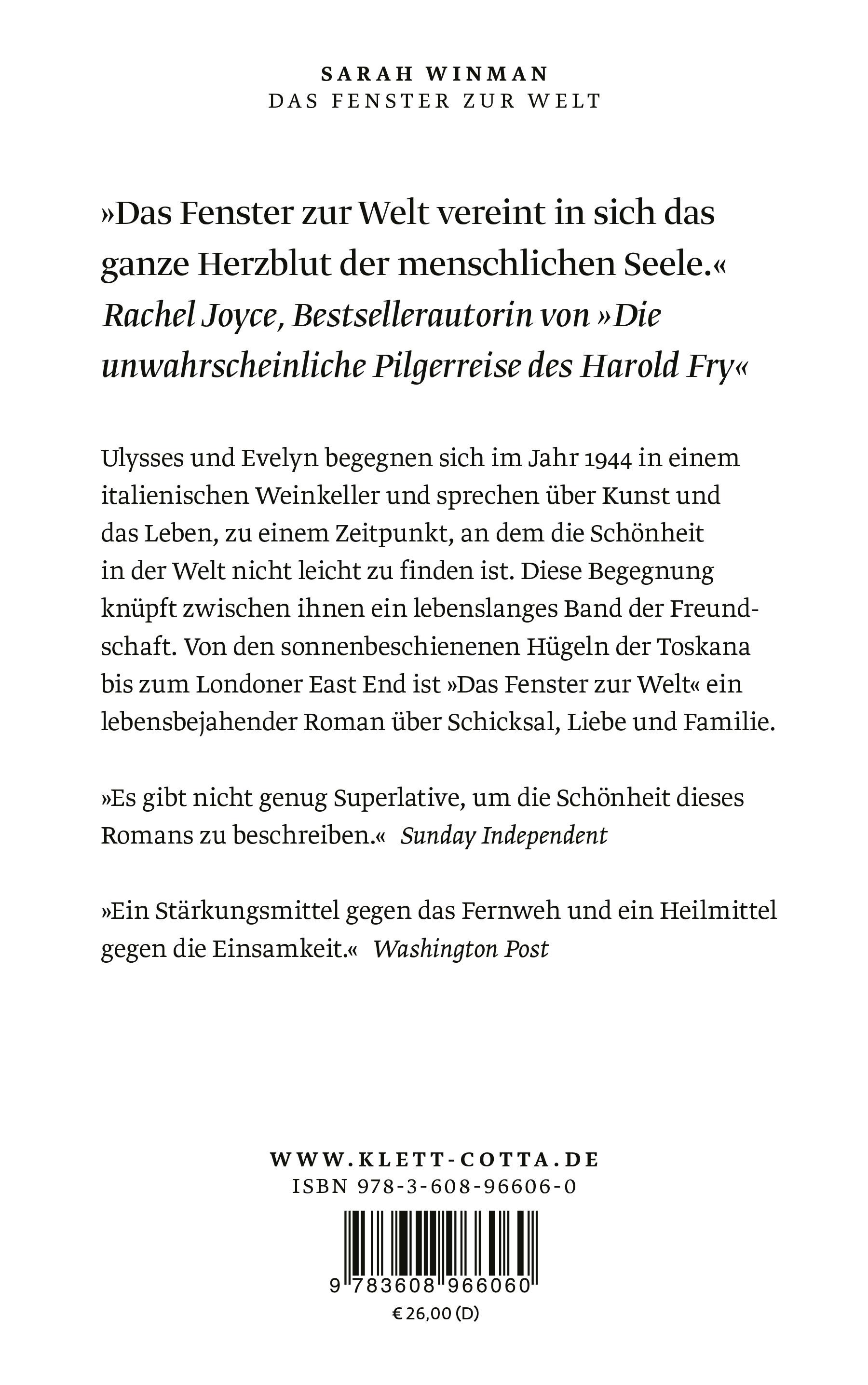 Rückseitencover Das Fenster zur Welt