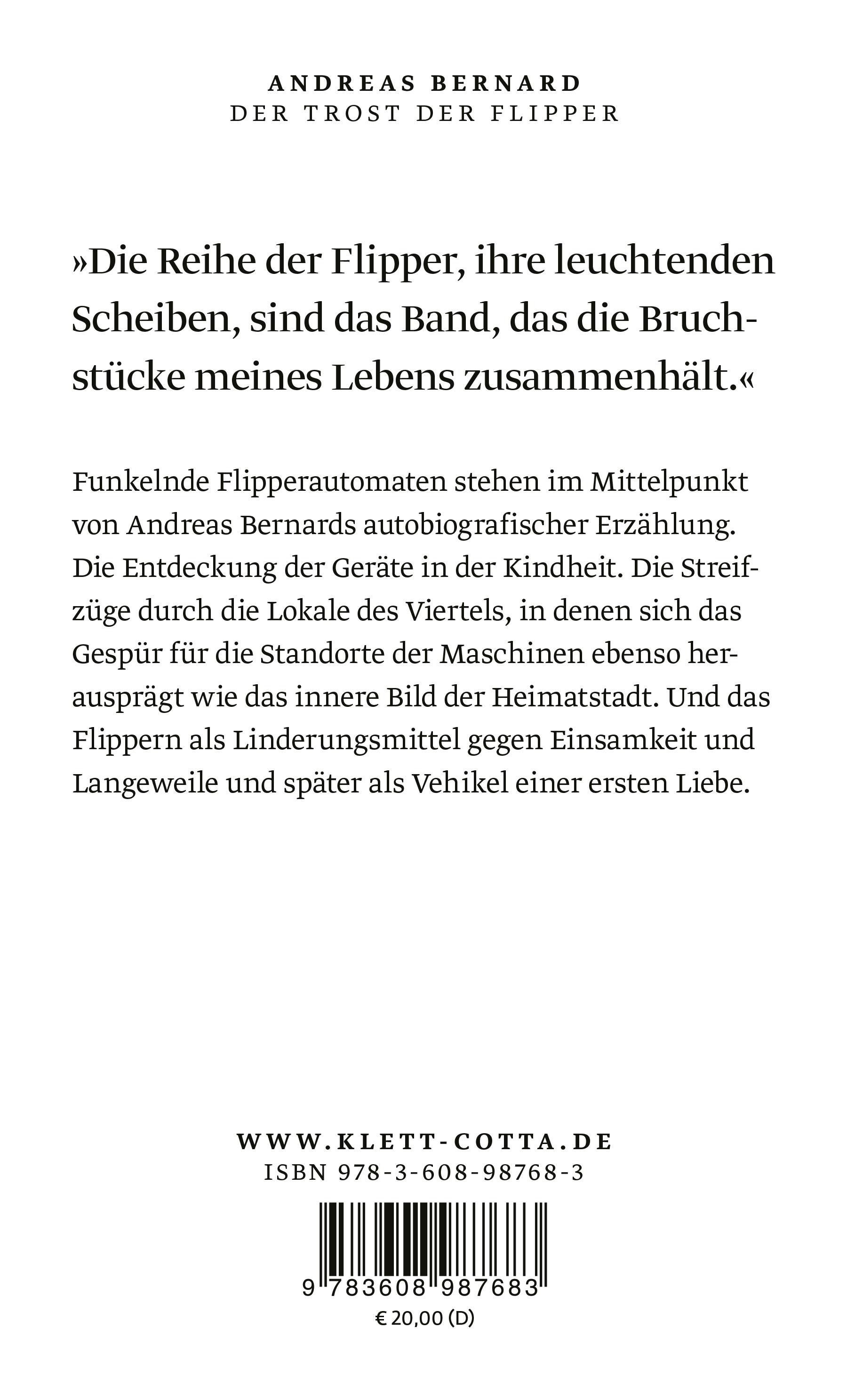 Rückseitencover Der Trost der Flipper