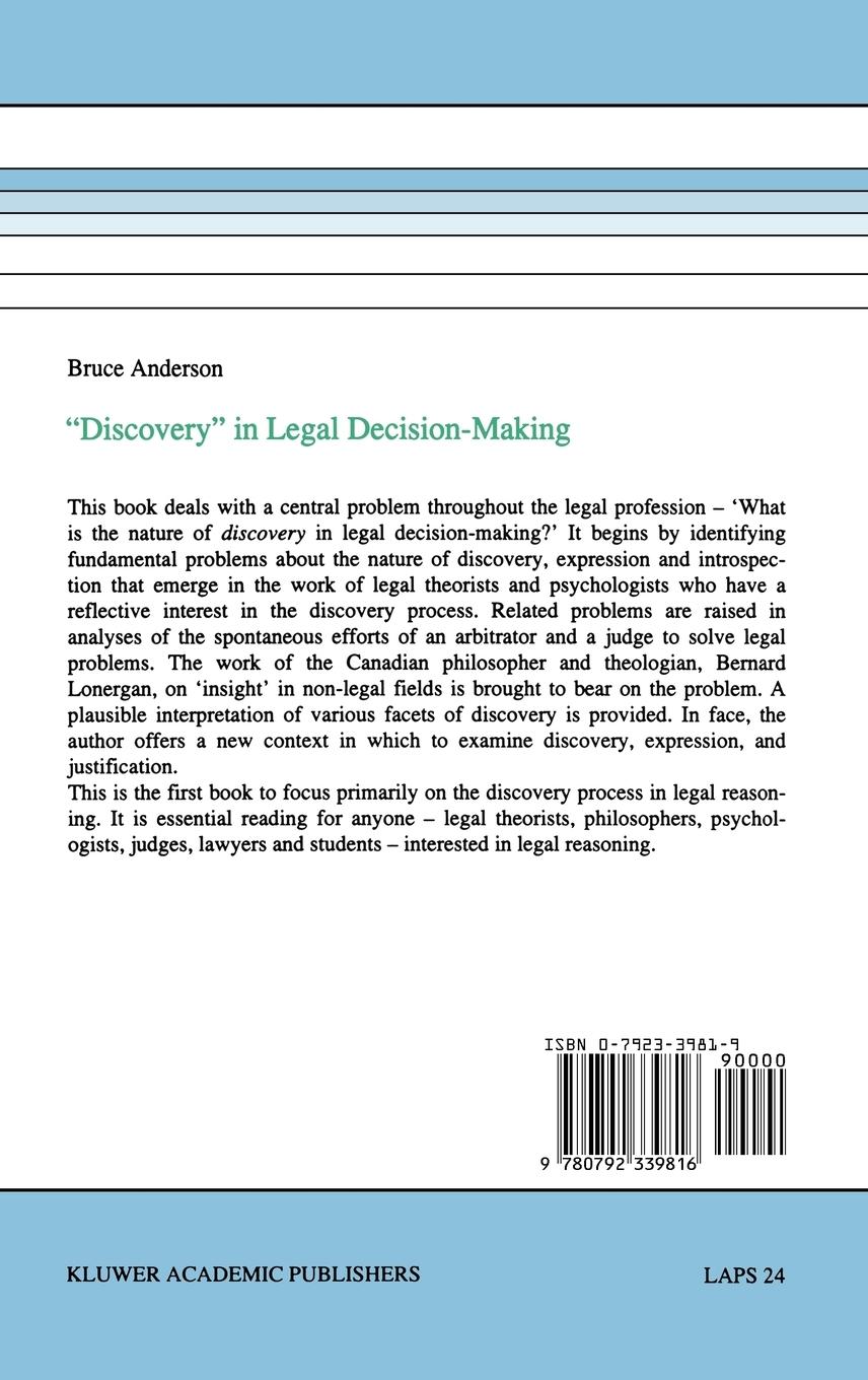 Rückseitencover `Discovery' in Legal Decision-Making