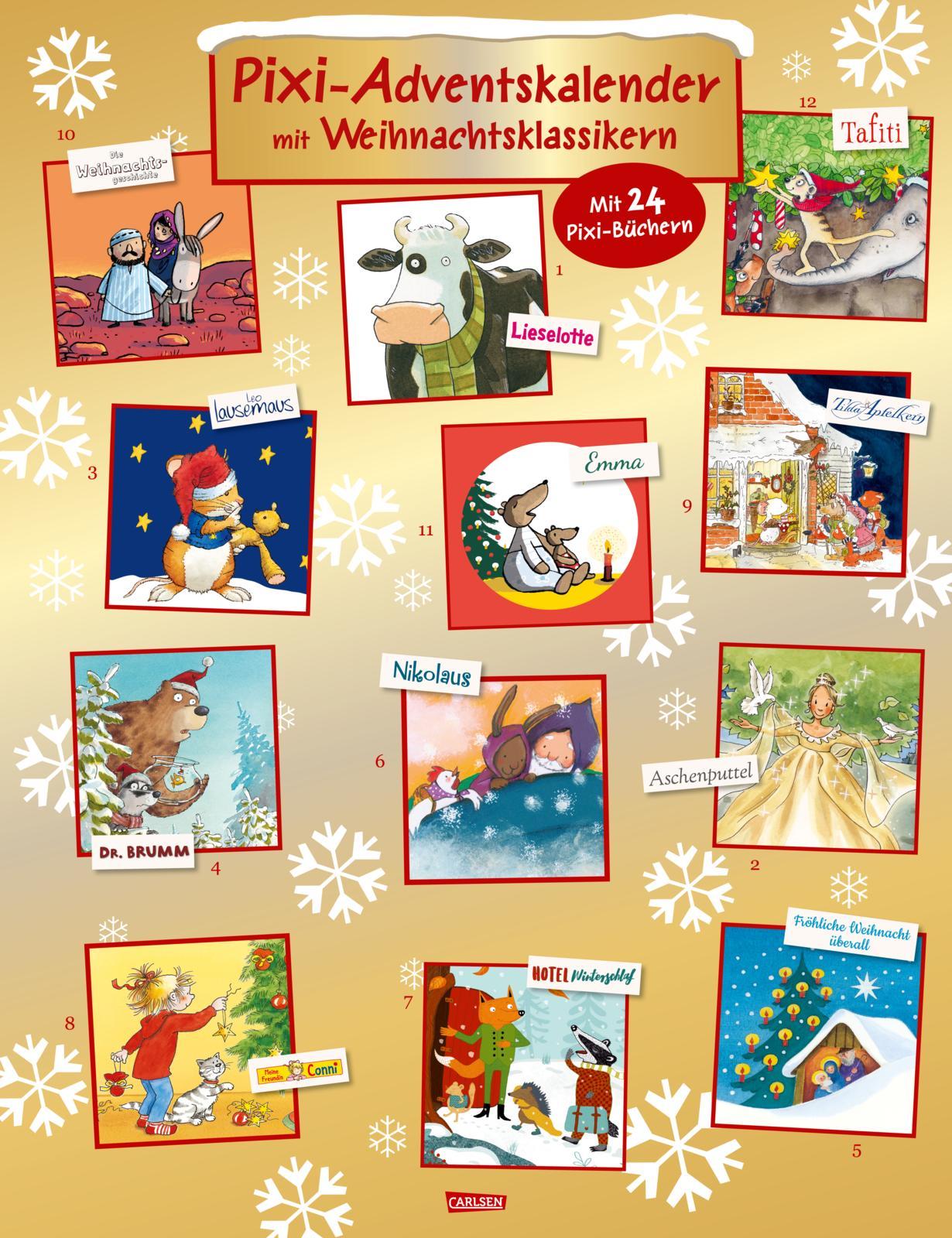 Vorderes Coverbild Pixi Adventskalender GOLD 2024