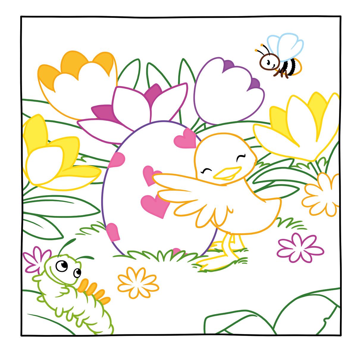 Beispielinhalt (Bild) Glitzer Zauberpapier Malbuch Kunterbunte Ostern