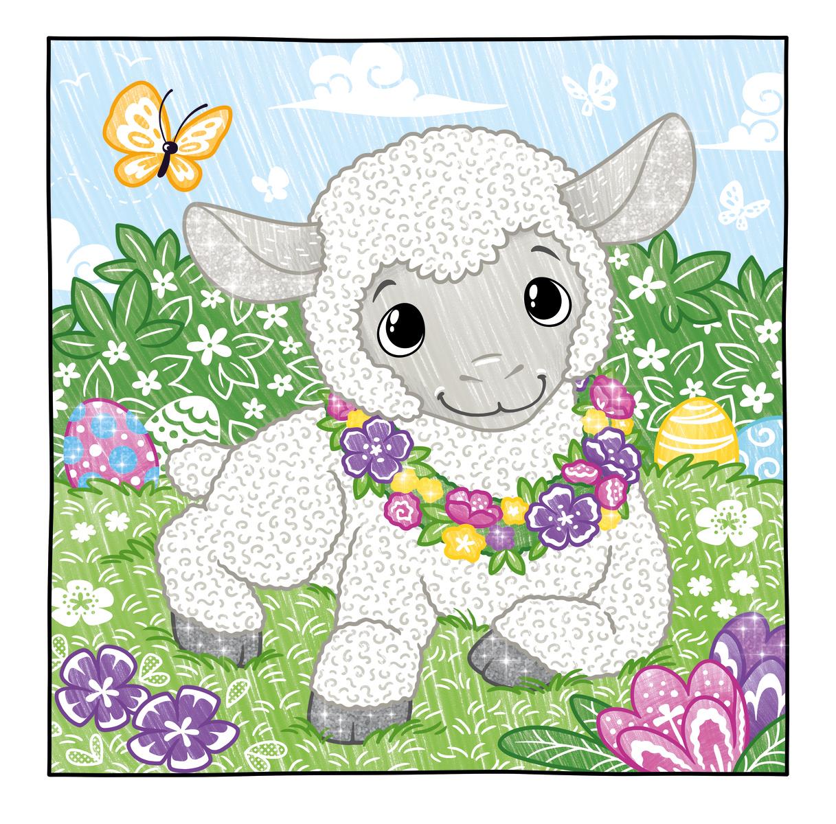 Beispielinhalt (Bild) Glitzer Zauberpapier Malbuch Kunterbunte Ostern