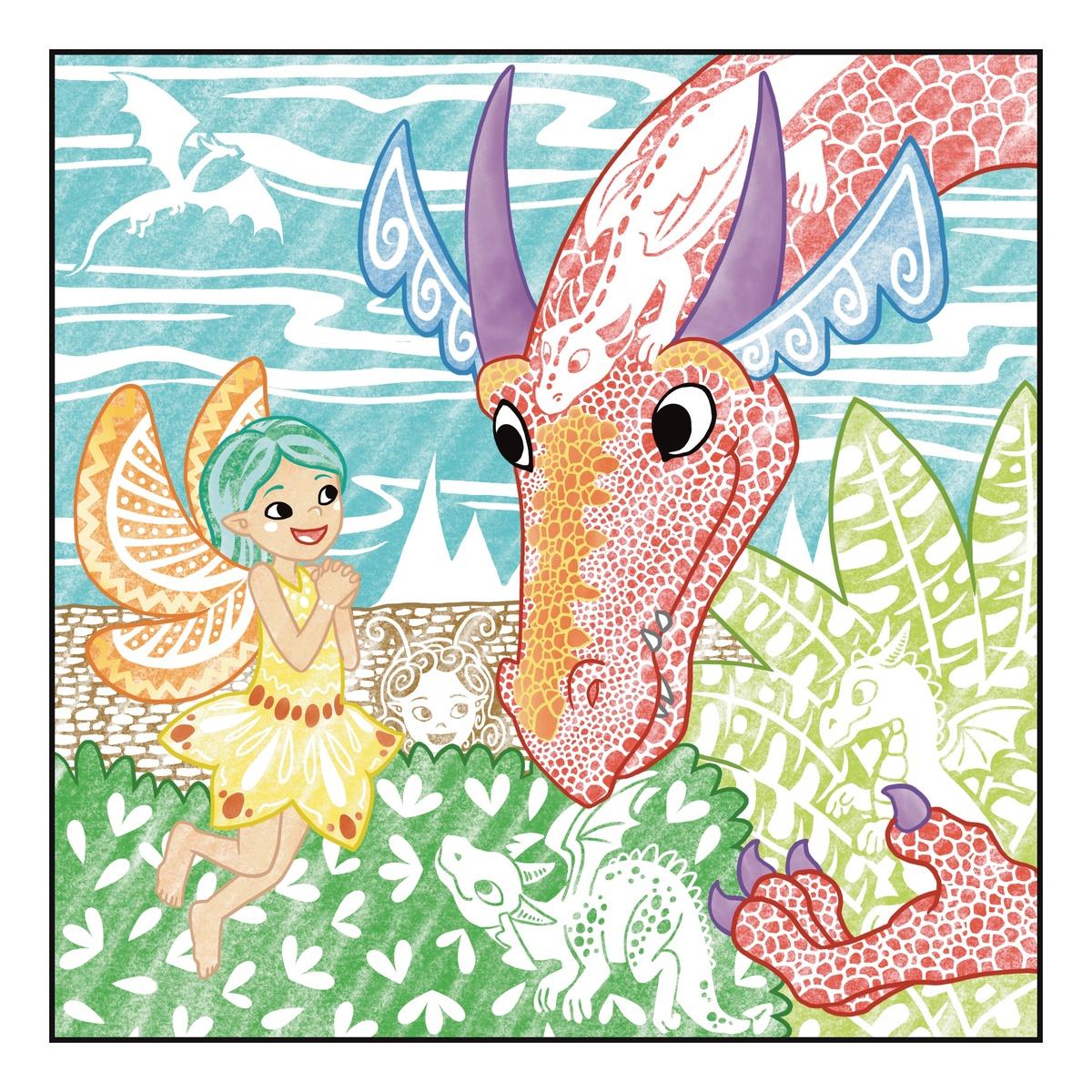 Beispielinhalt (Bild) Glitzer Zauberpapier Malbuch Fabelhafte Feen