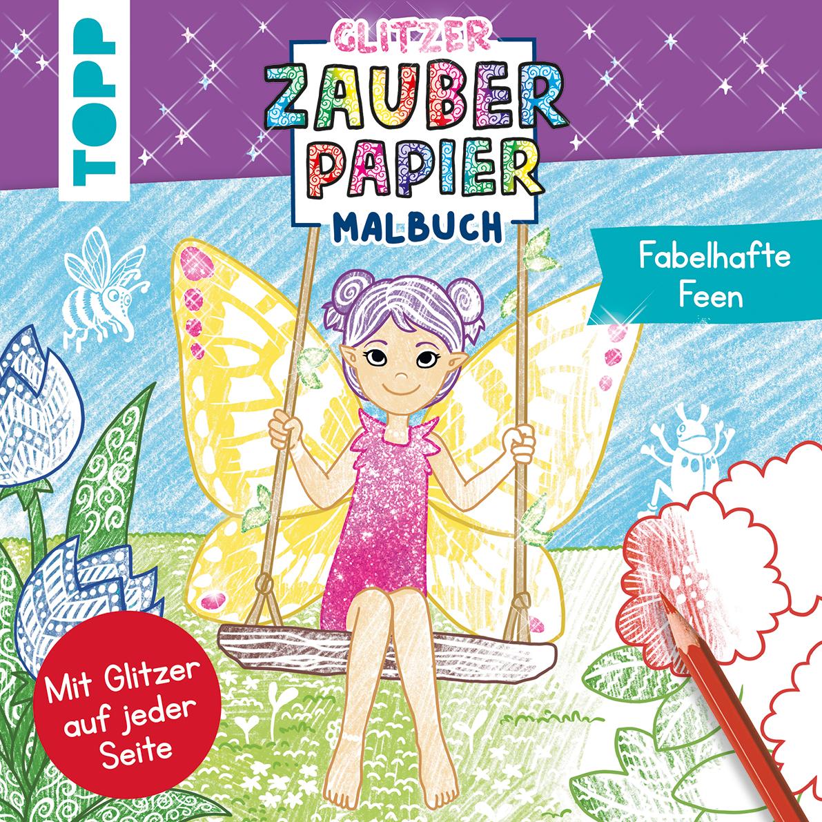 Vorderes Coverbild Glitzer Zauberpapier Malbuch Fabelhafte Feen