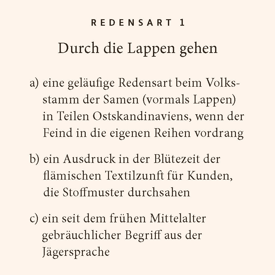 Beispielinhalt (Bild) Deutsche Redensarten-Quiz