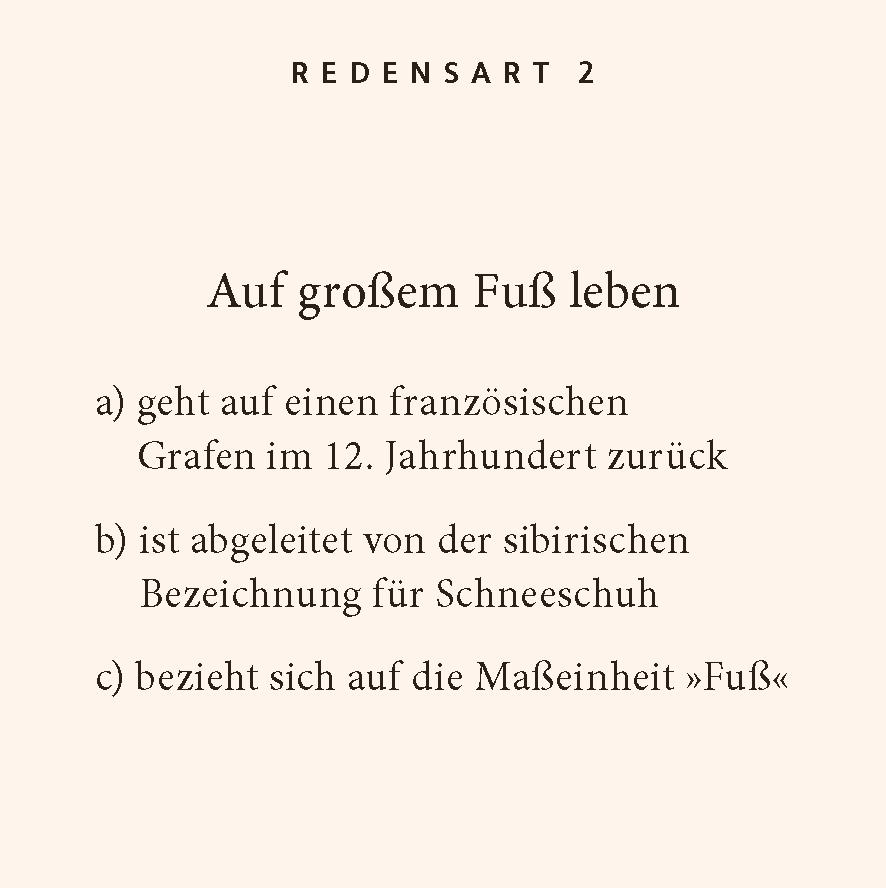 Beispielinhalt (Bild) Deutsche Redensarten-Quiz