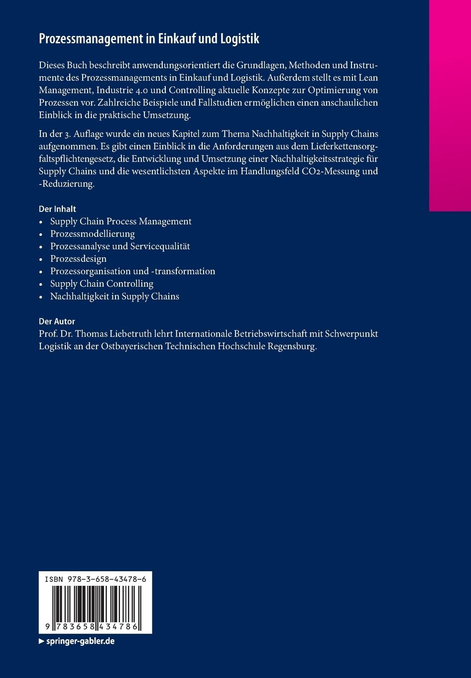 Rückseitencover Prozessmanagement in Einkauf und Logistik