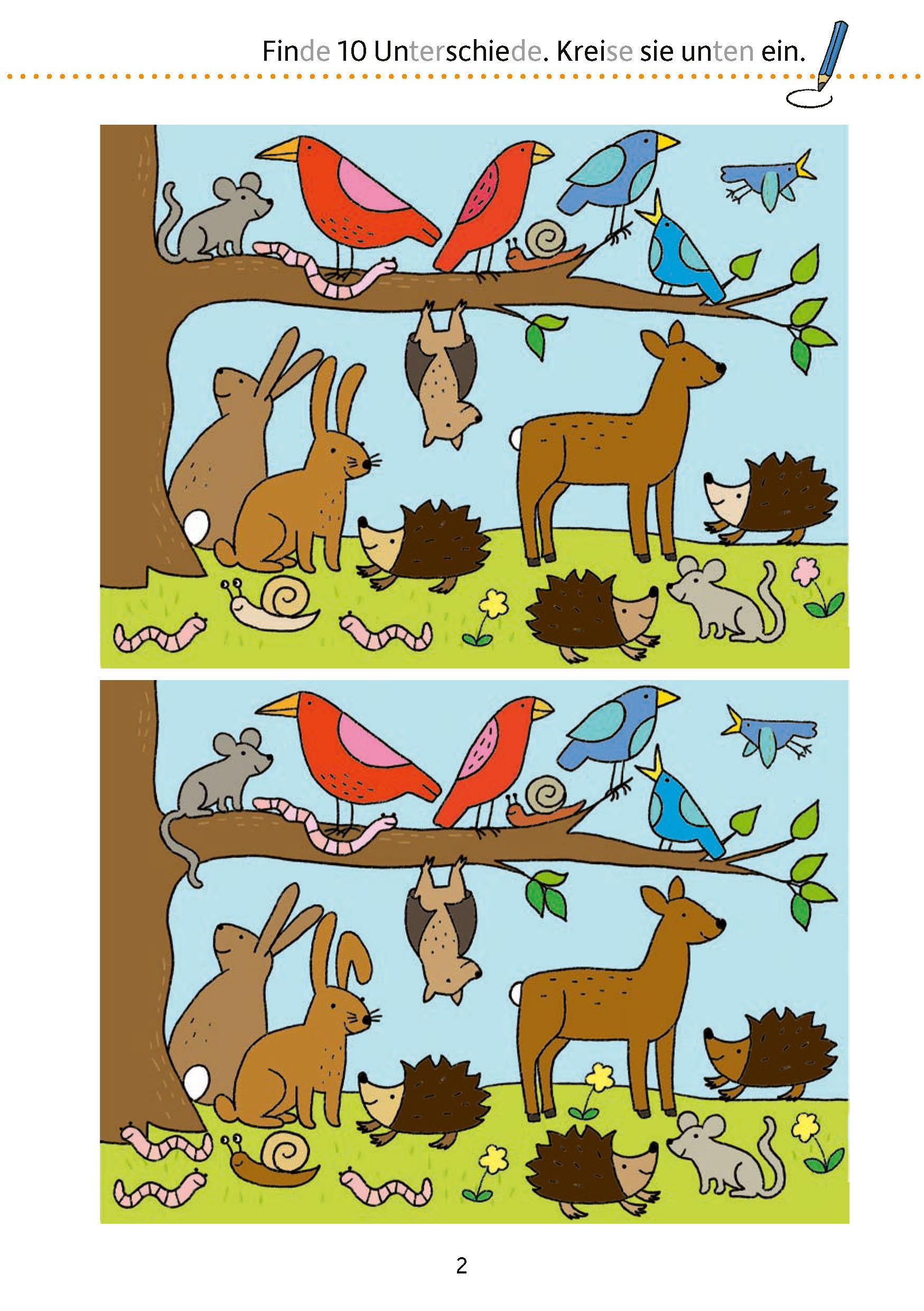 Beispielinhalt (Bild) Mein Übungsheft Konzentration - Schulanfang: Wahrnehmung, logisches Denken