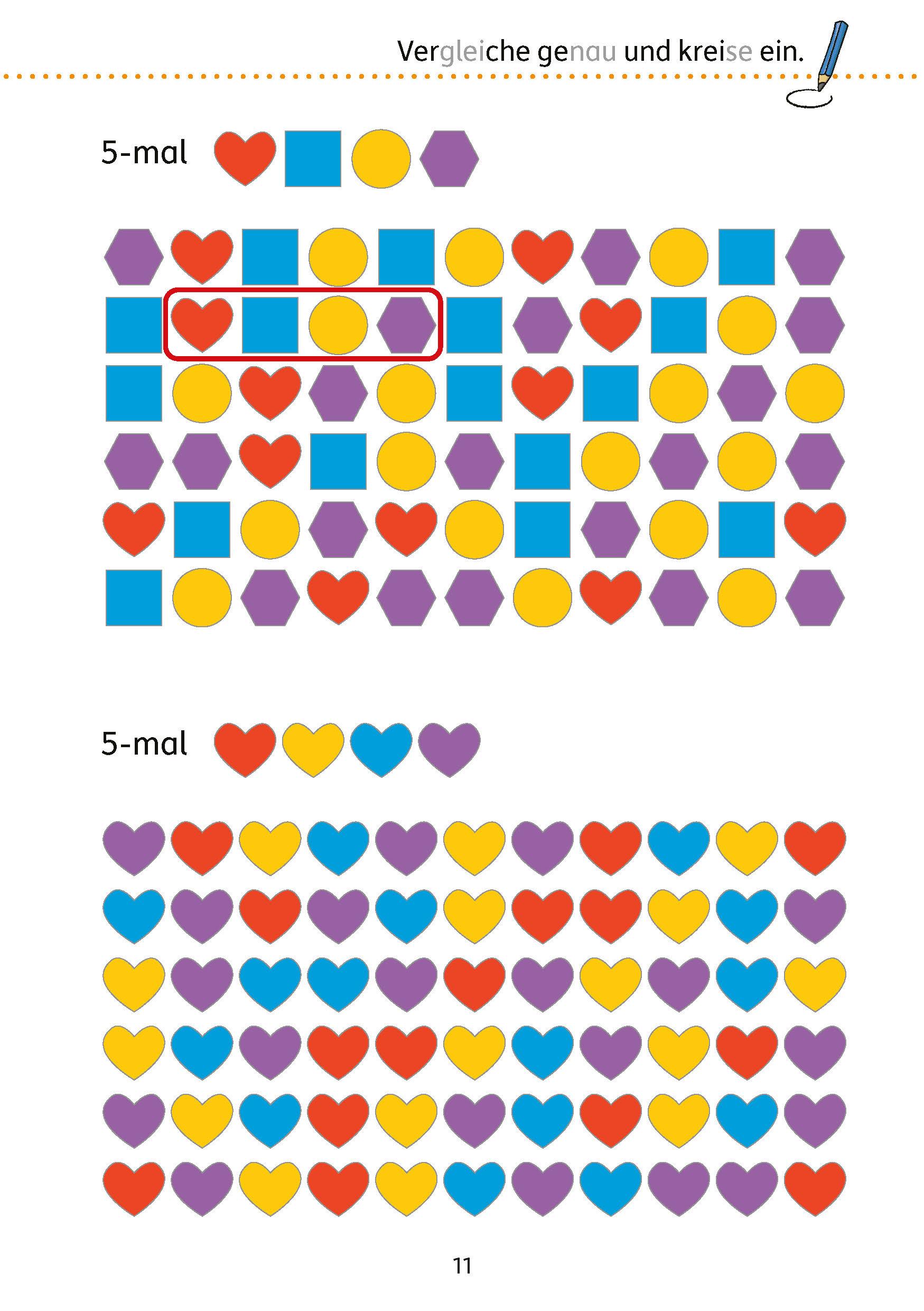 Beispielinhalt (Bild) Mein Übungsheft Konzentration - Schulanfang: Wahrnehmung, logisches Denken