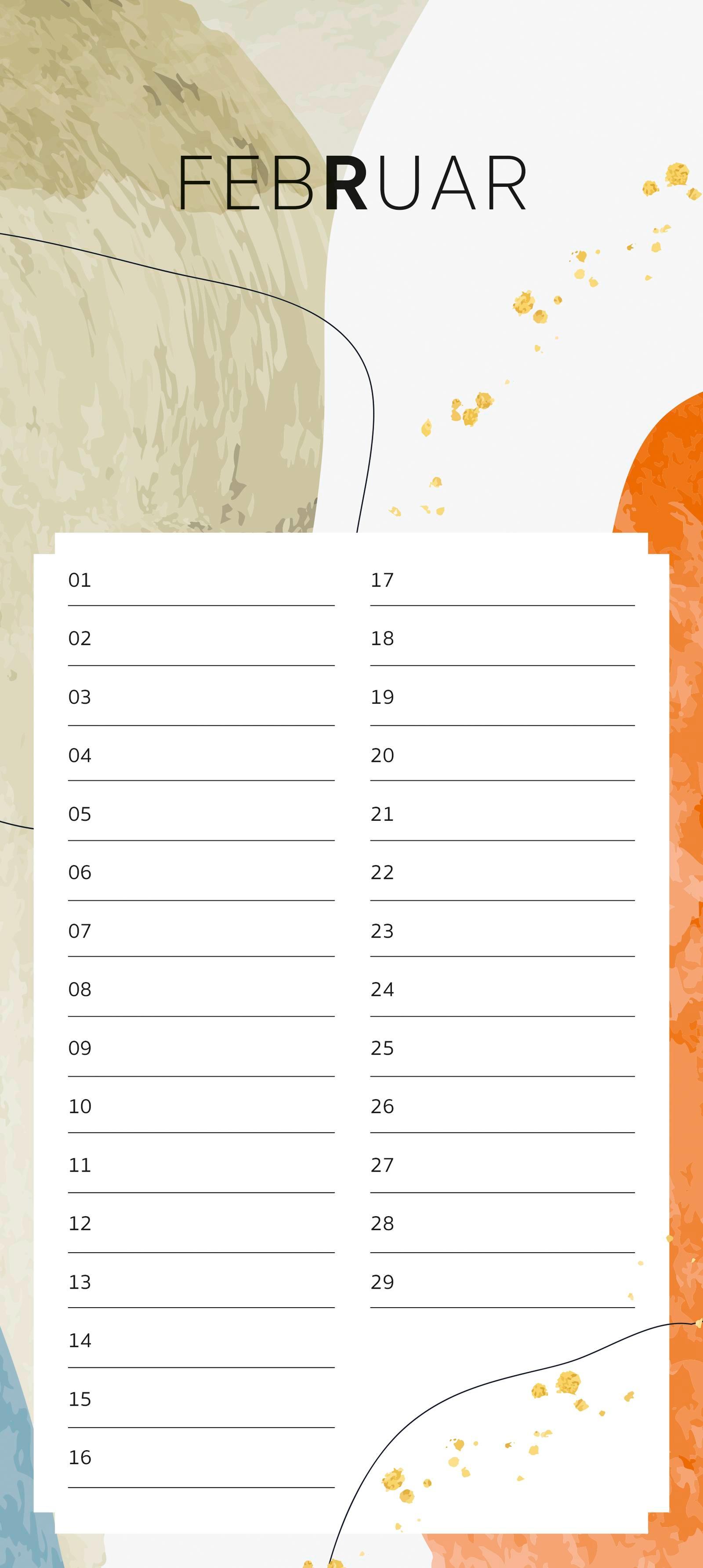 Beispielinhalt (Bild) Immerwährender Geburtstagskalender Pattern