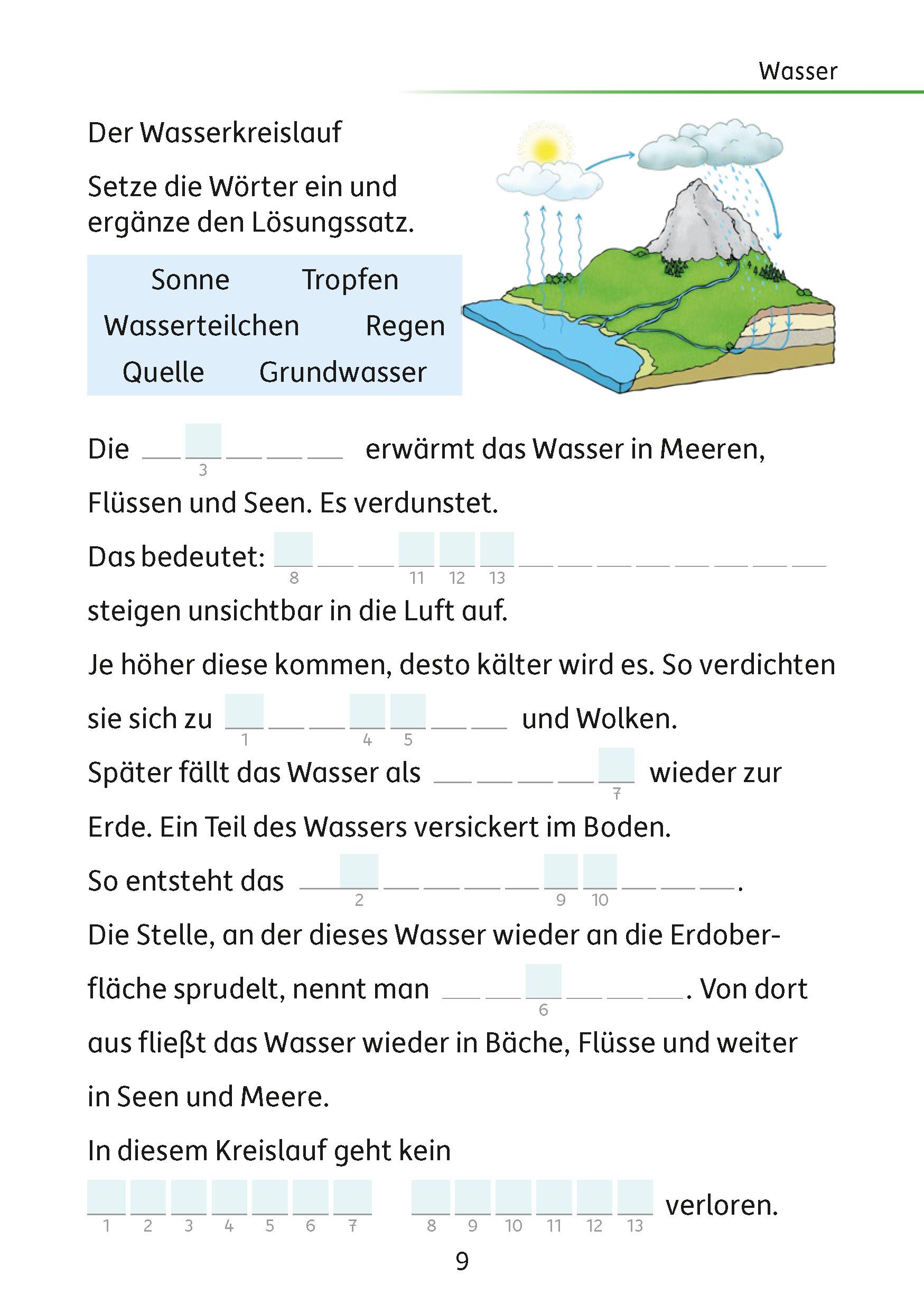 Beispielinhalt (Bild) Mein Rätselblock Sachunterricht 4. Klasse